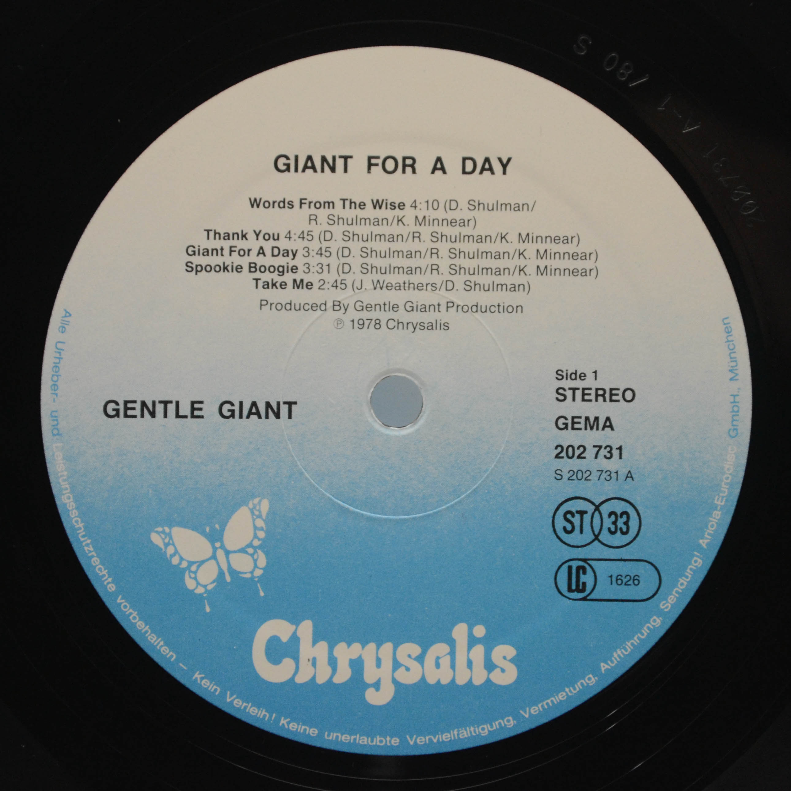 Виниловая пластинка Gentle Giant — Giant For A Day, 1978