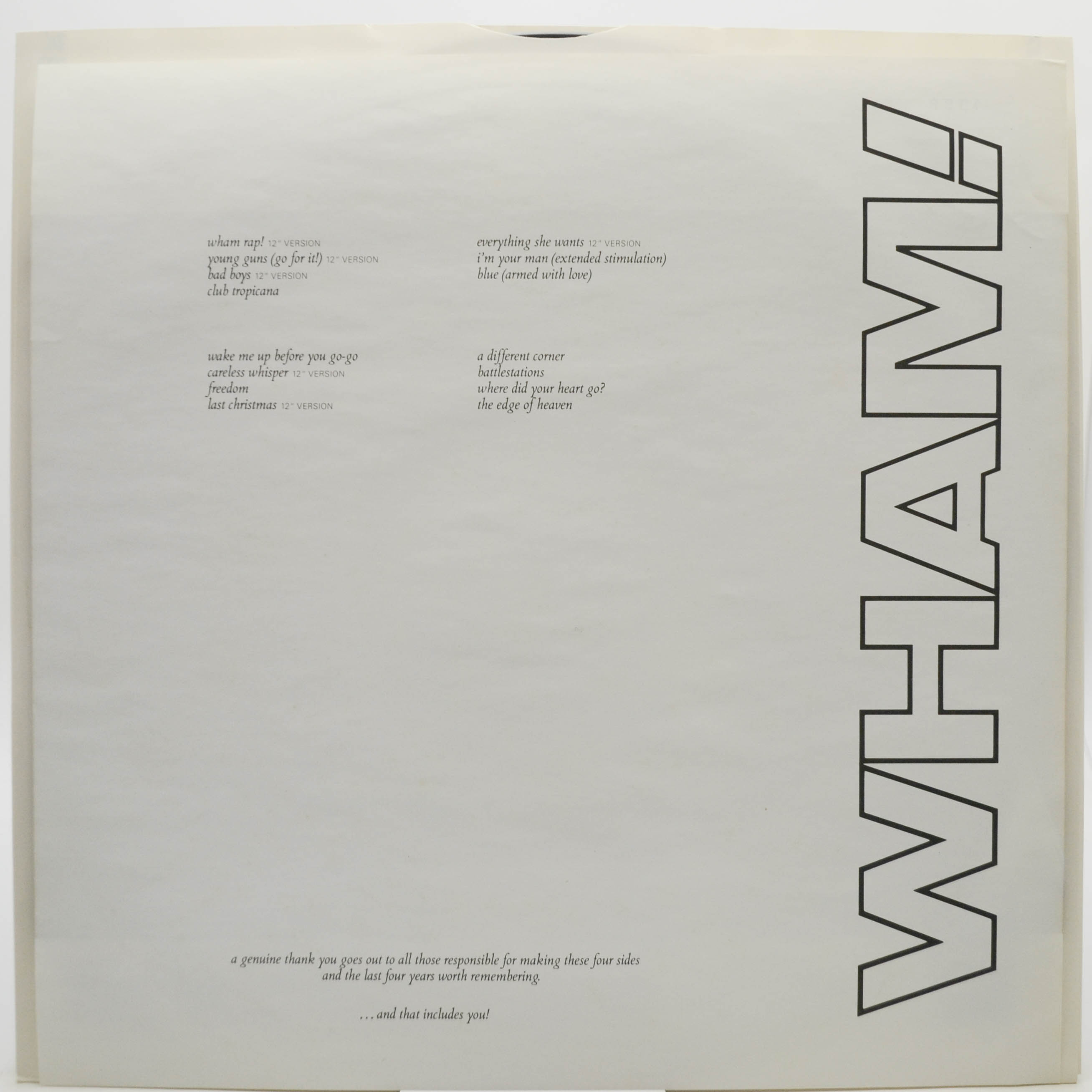 Виниловая пластинка Wham! — The Final (2LP), 1986