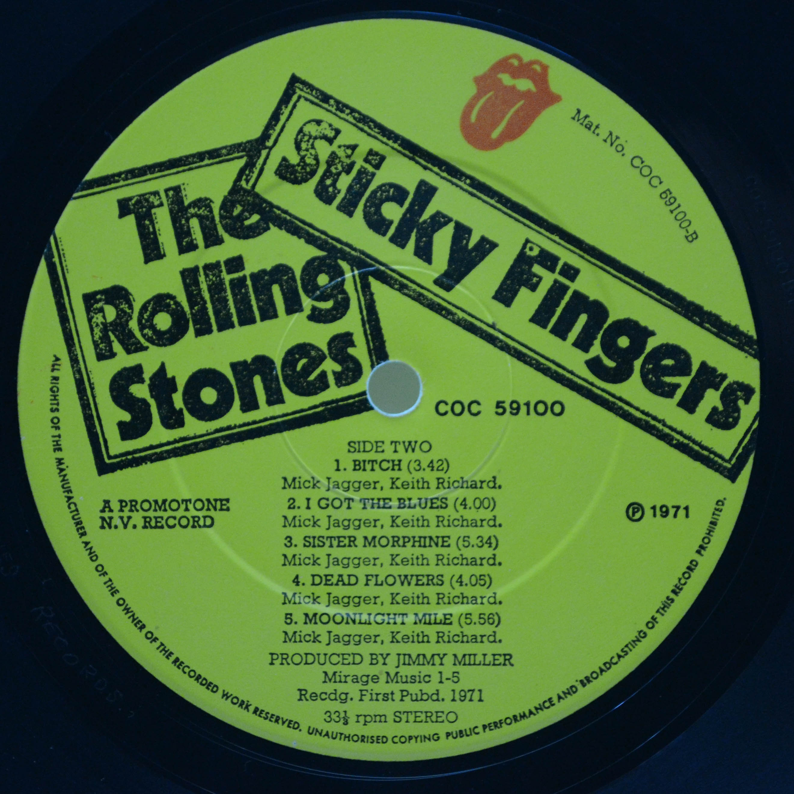Rolling Stones — Sticky Fingers (1-st, UK), 1971
