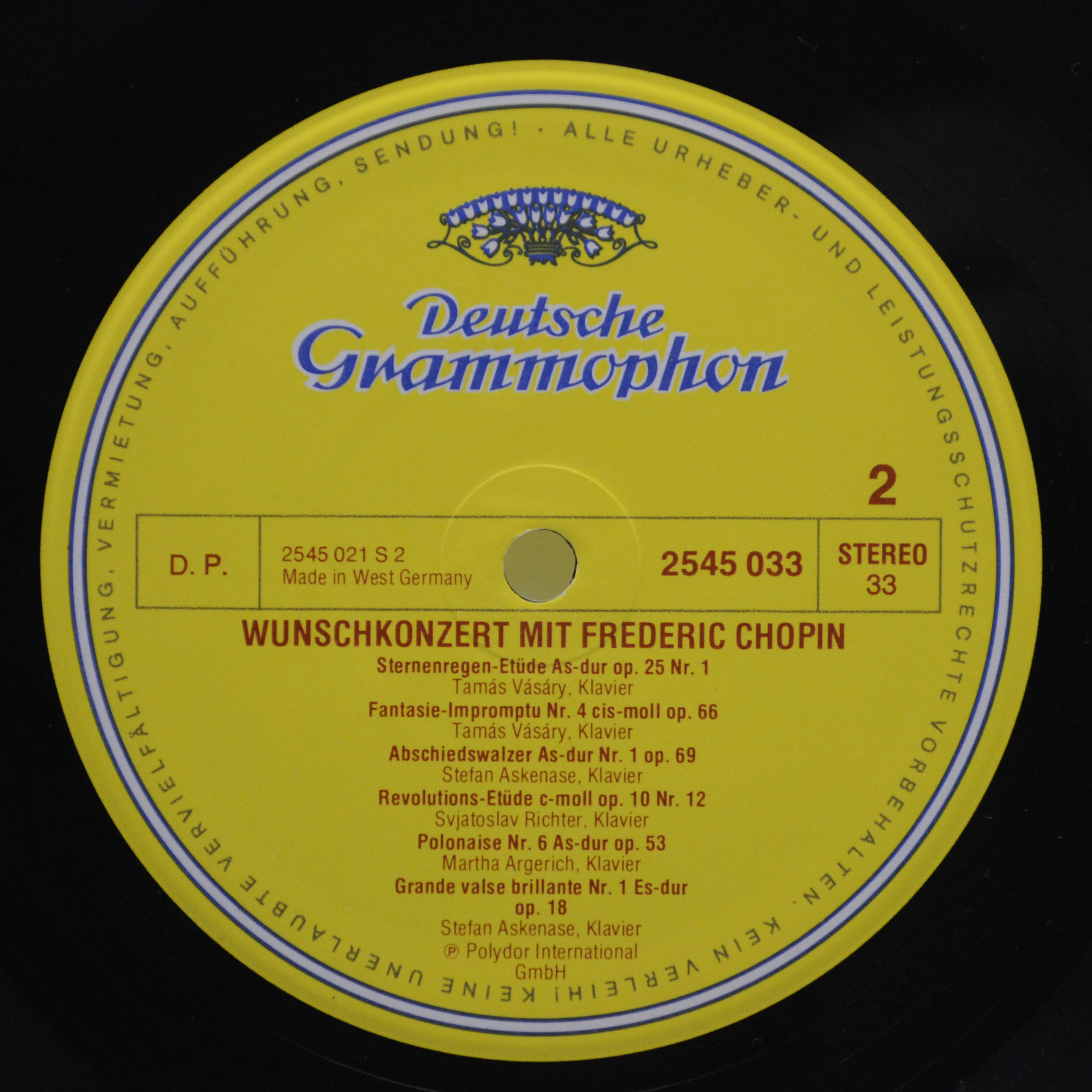 Виниловая пластинка Frédéric Chopin — Das Wunschkonzert, 1974
