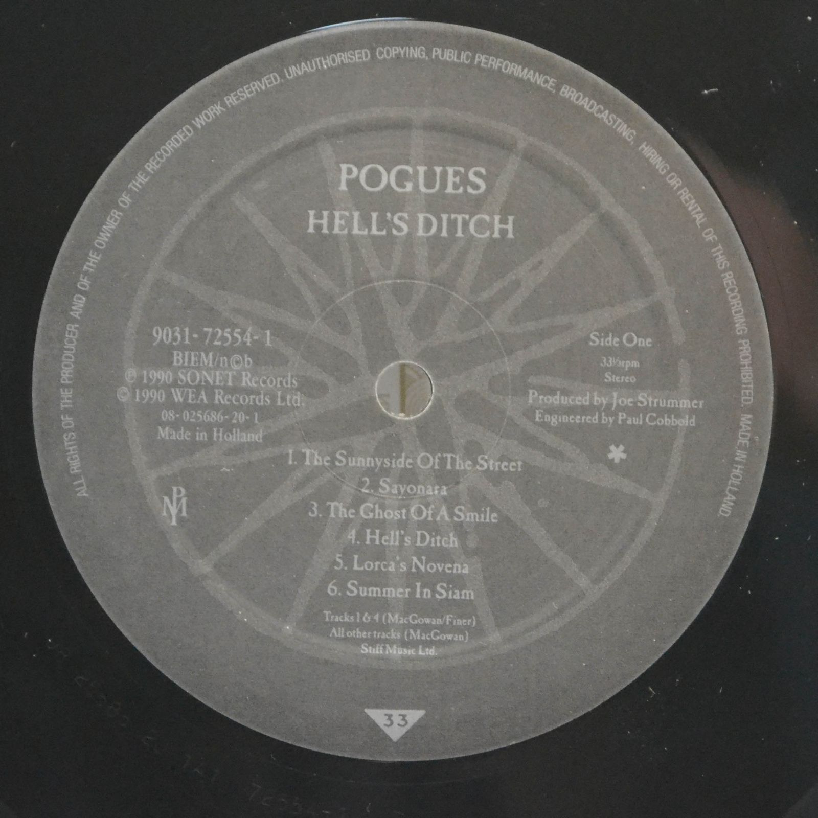 Виниловая пластинка Pogues — Hell's Ditch, 1990