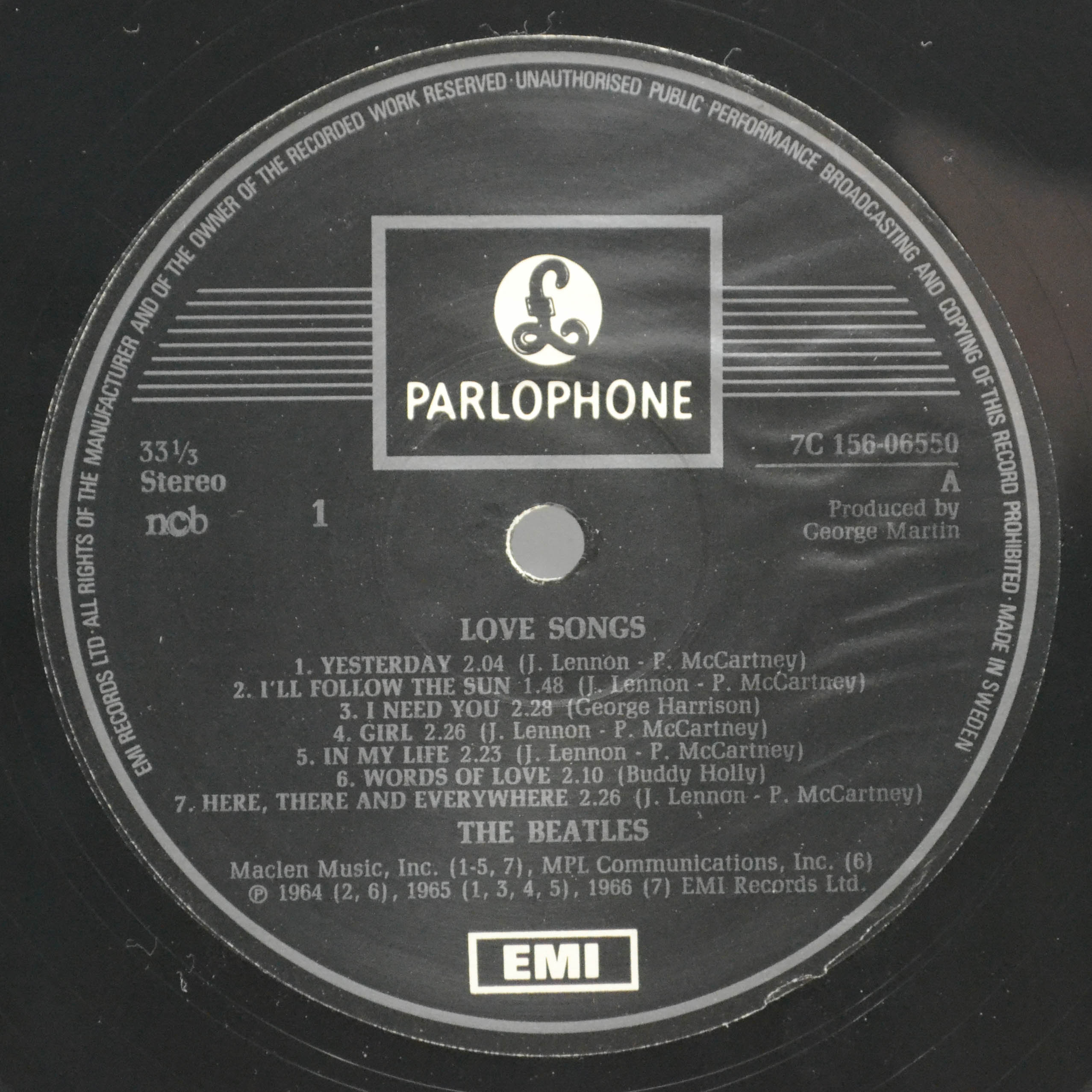 Beatles — Love Songs (2LP), 1977