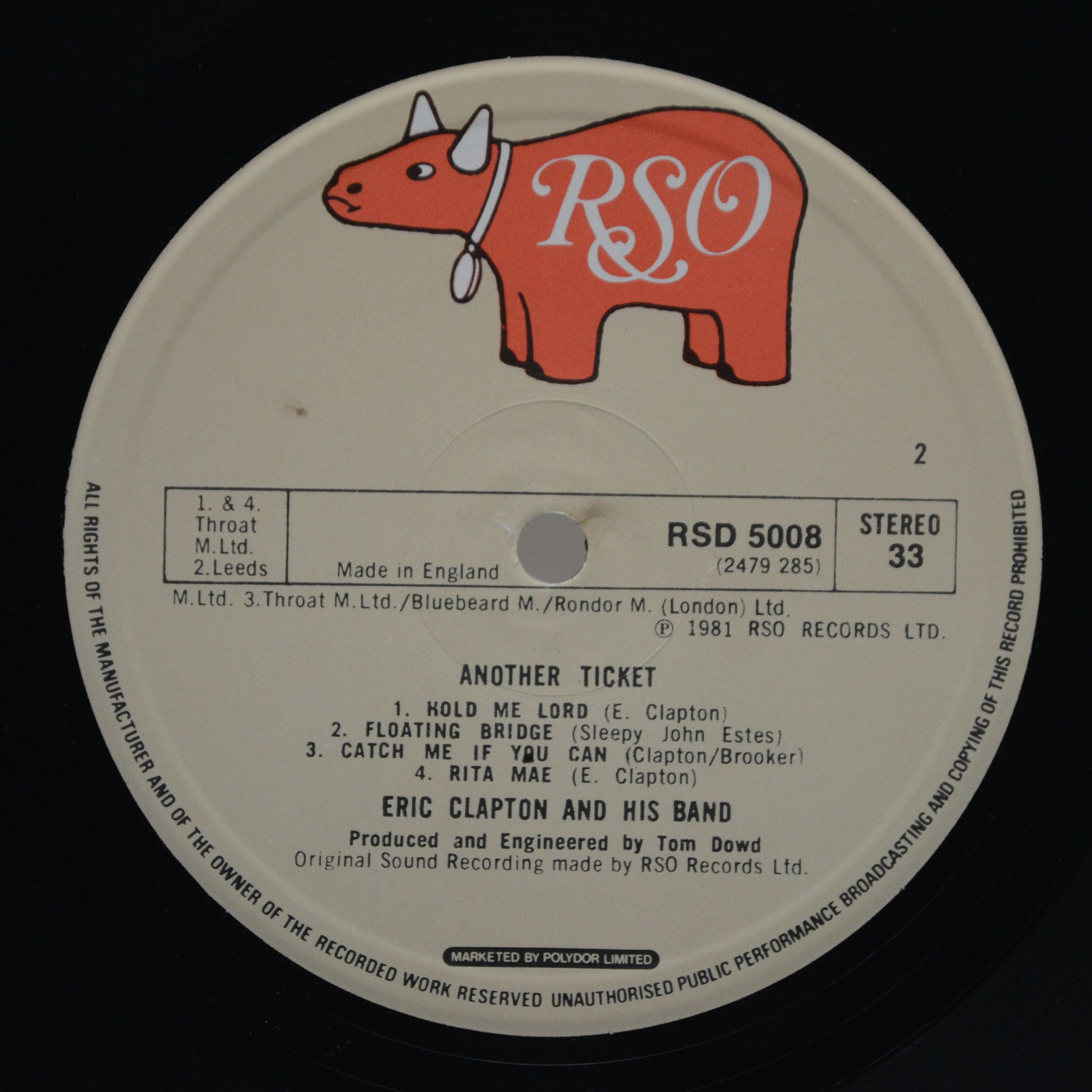 Eric Clapton — Another Ticket (1-st, UK), 1981