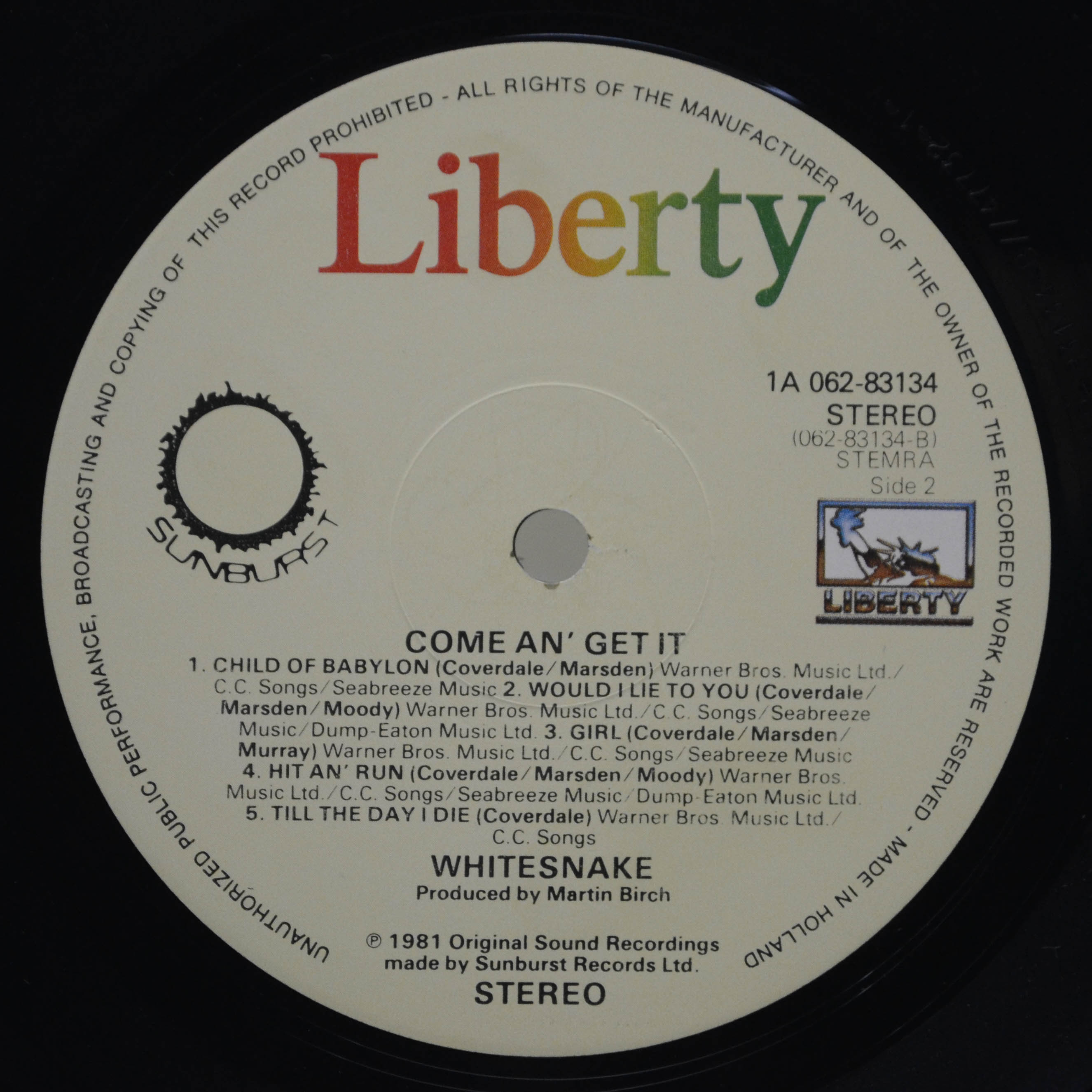 Whitesnake — Come An' Get It, 1981