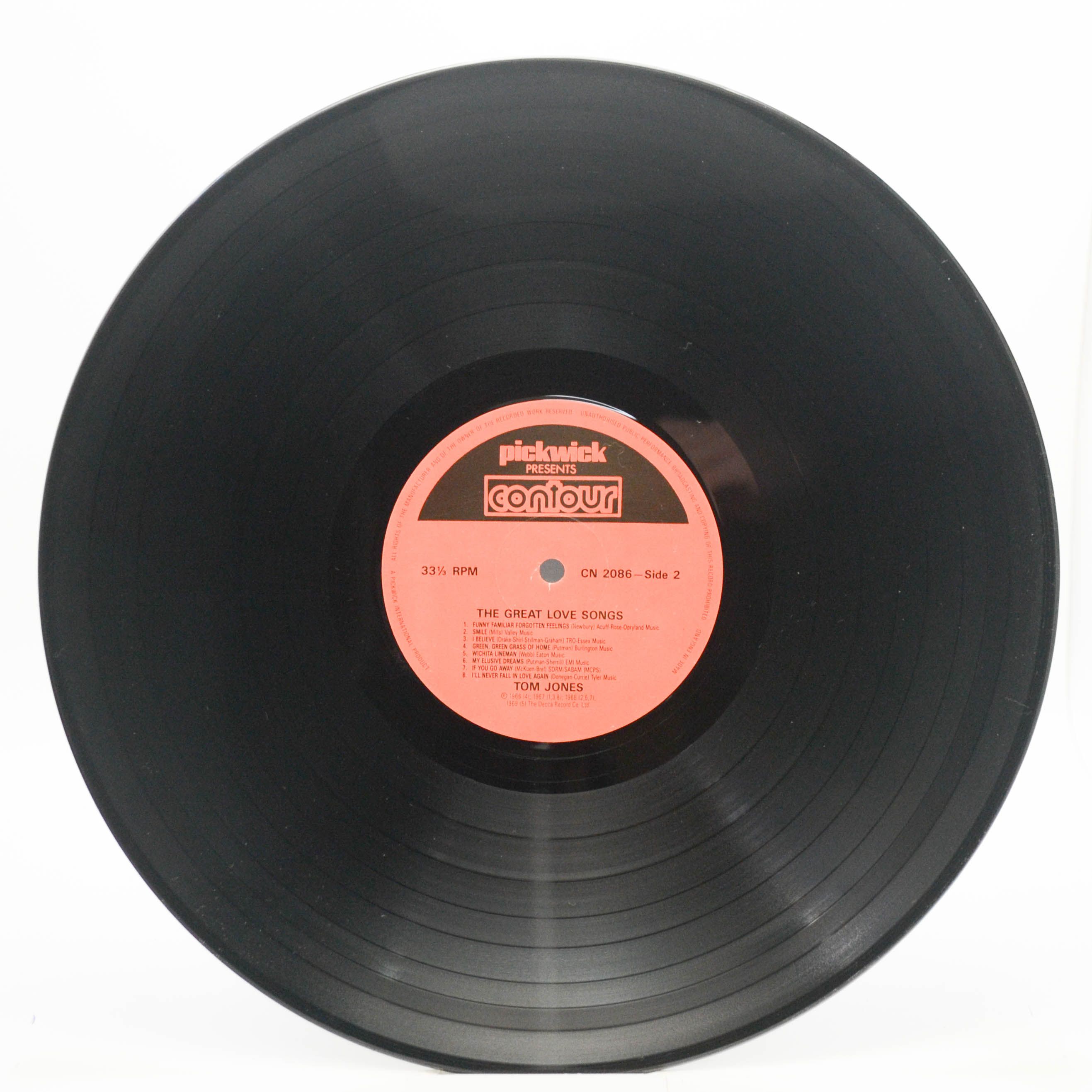 Tom Jones — The Great Love Songs (UK), 1987