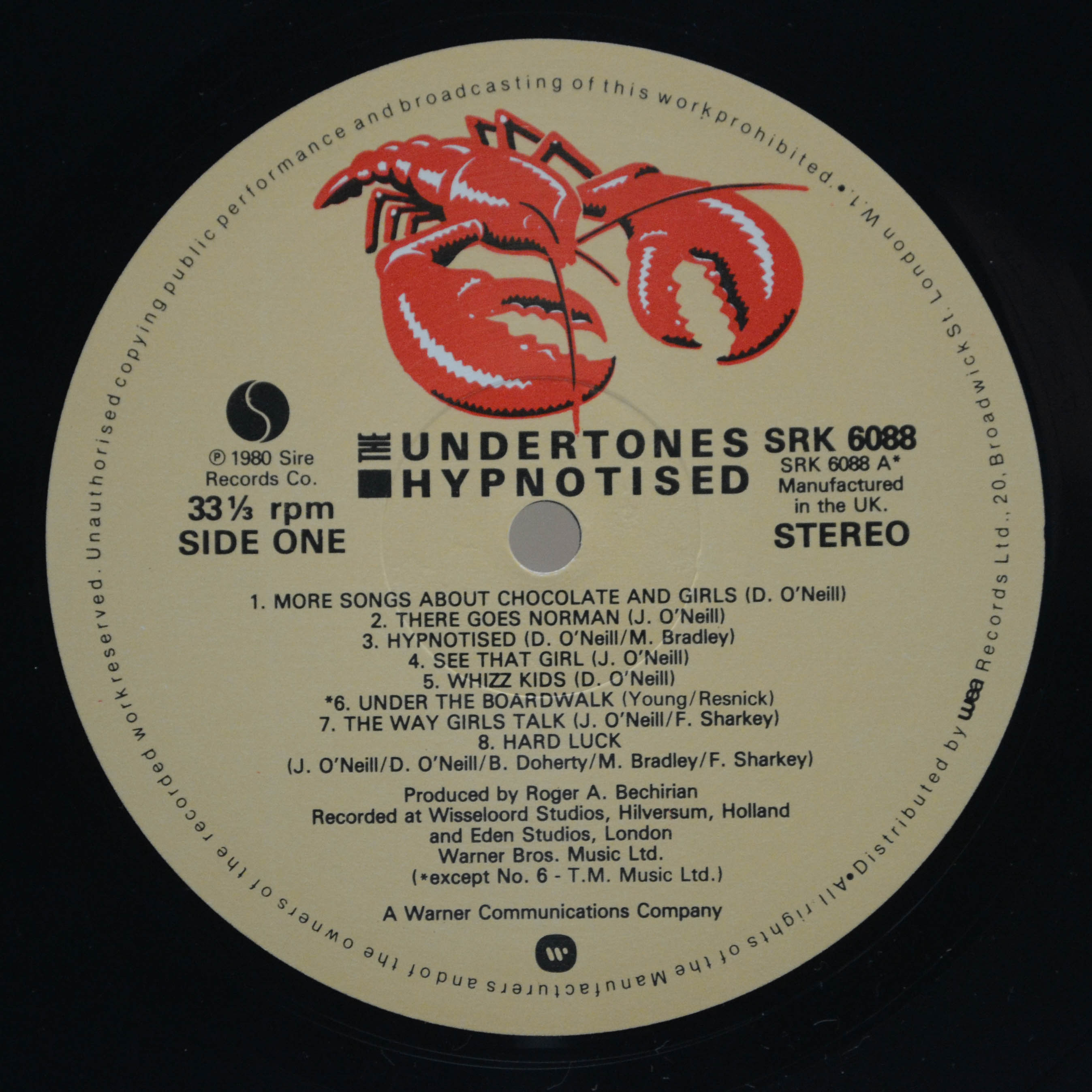Виниловая пластинка Undertones — Hypnotised (1-st, UK), 1980