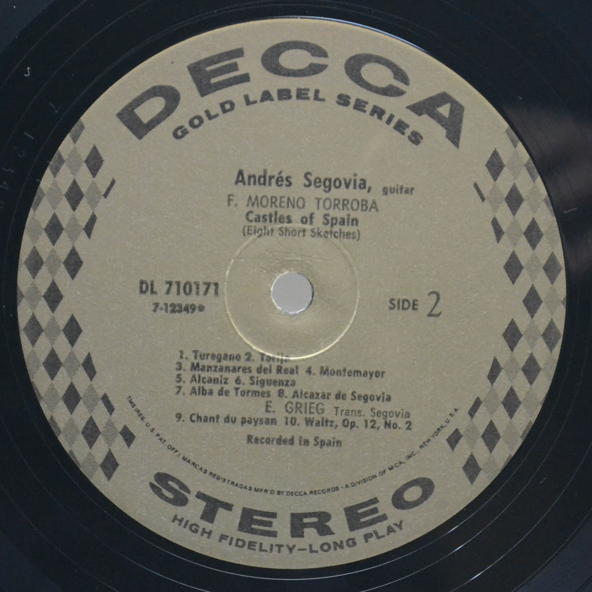 Andrés Segovia — Castles Of Spain (USA), 1970