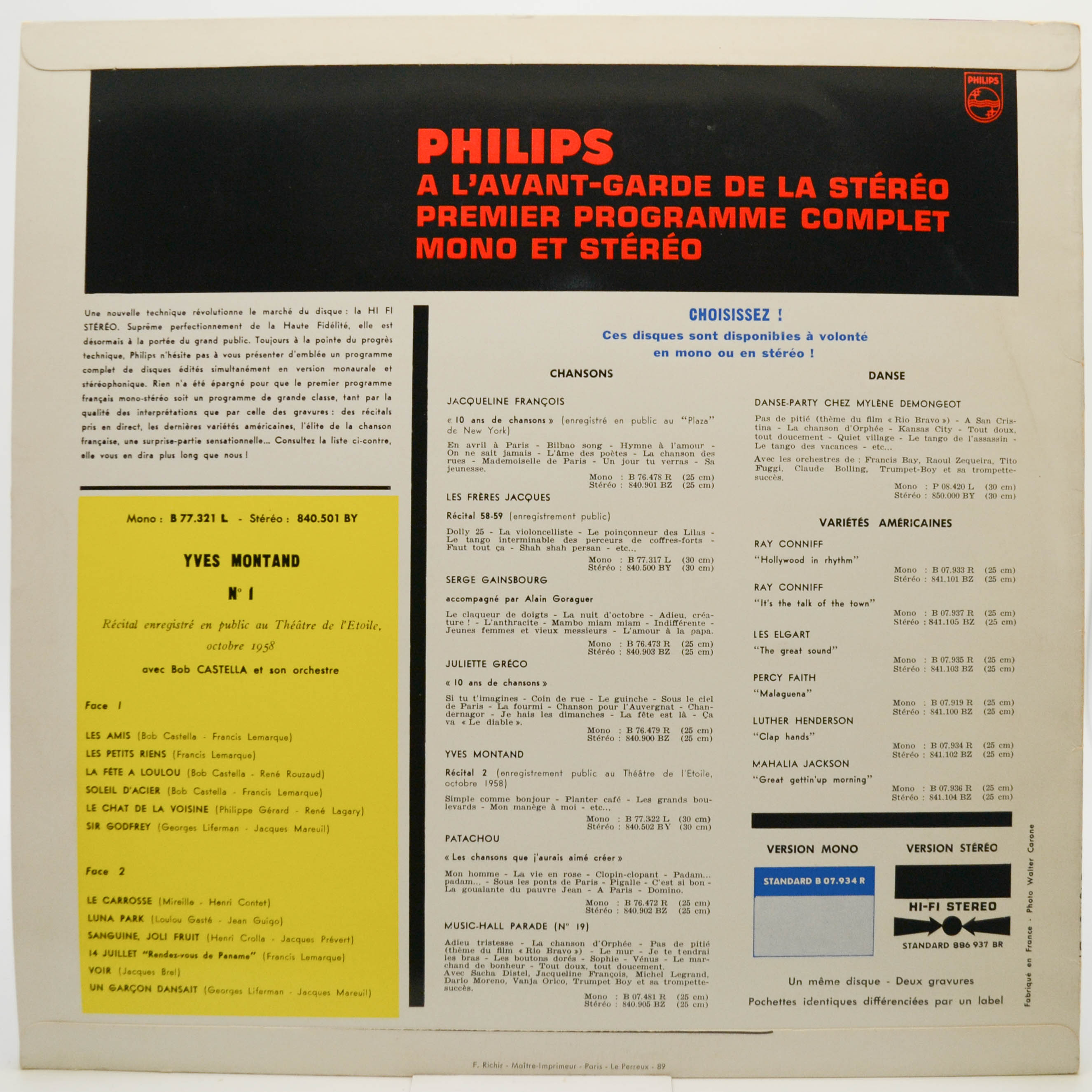 Yves Montand — Récital - 1, 1958