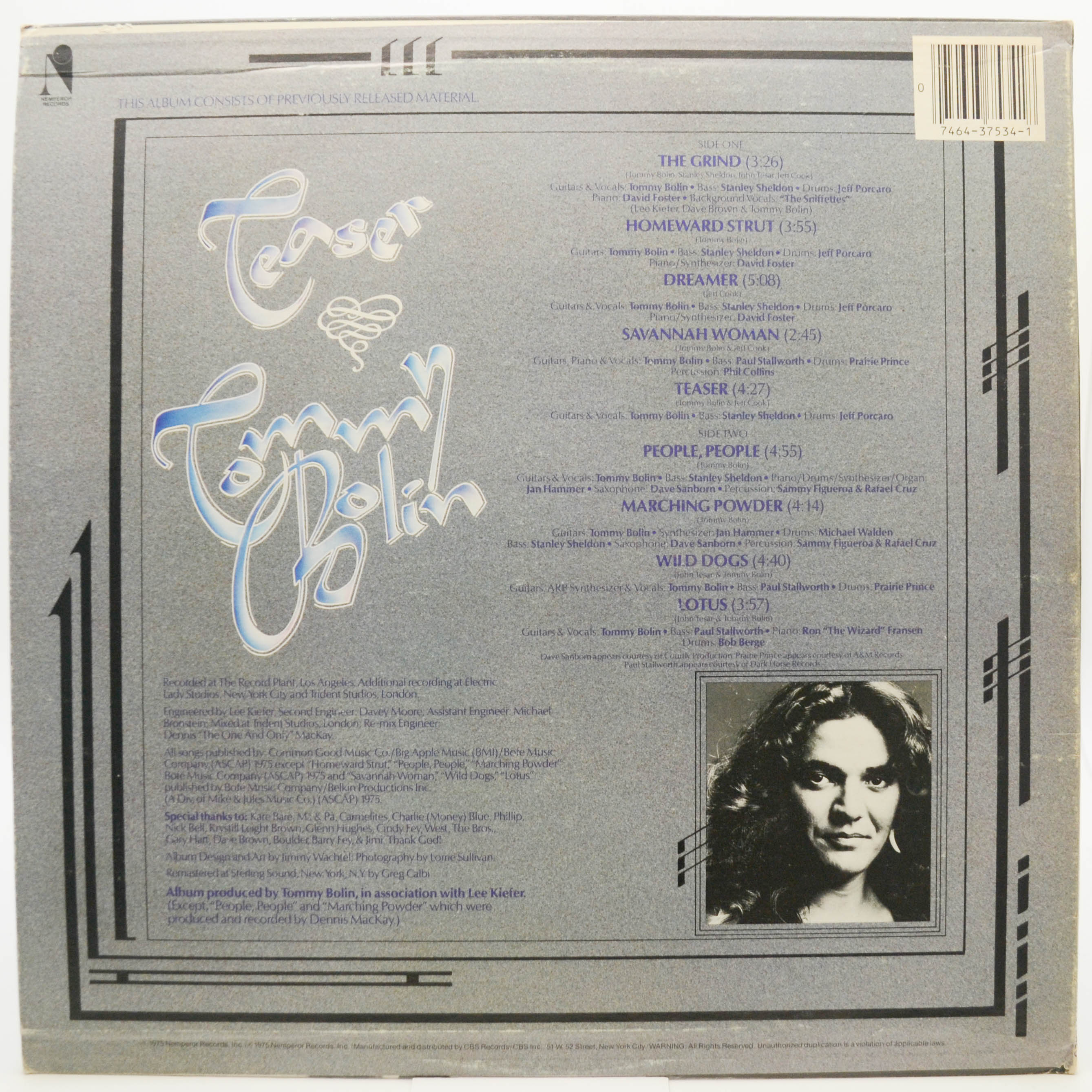 Tommy Bolin — Teaser (USA), 1982