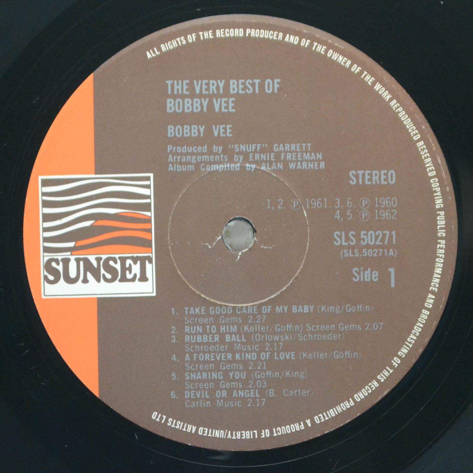 Виниловая пластинка Bobby Vee — The Very Best Of Bobby Vee, 1974