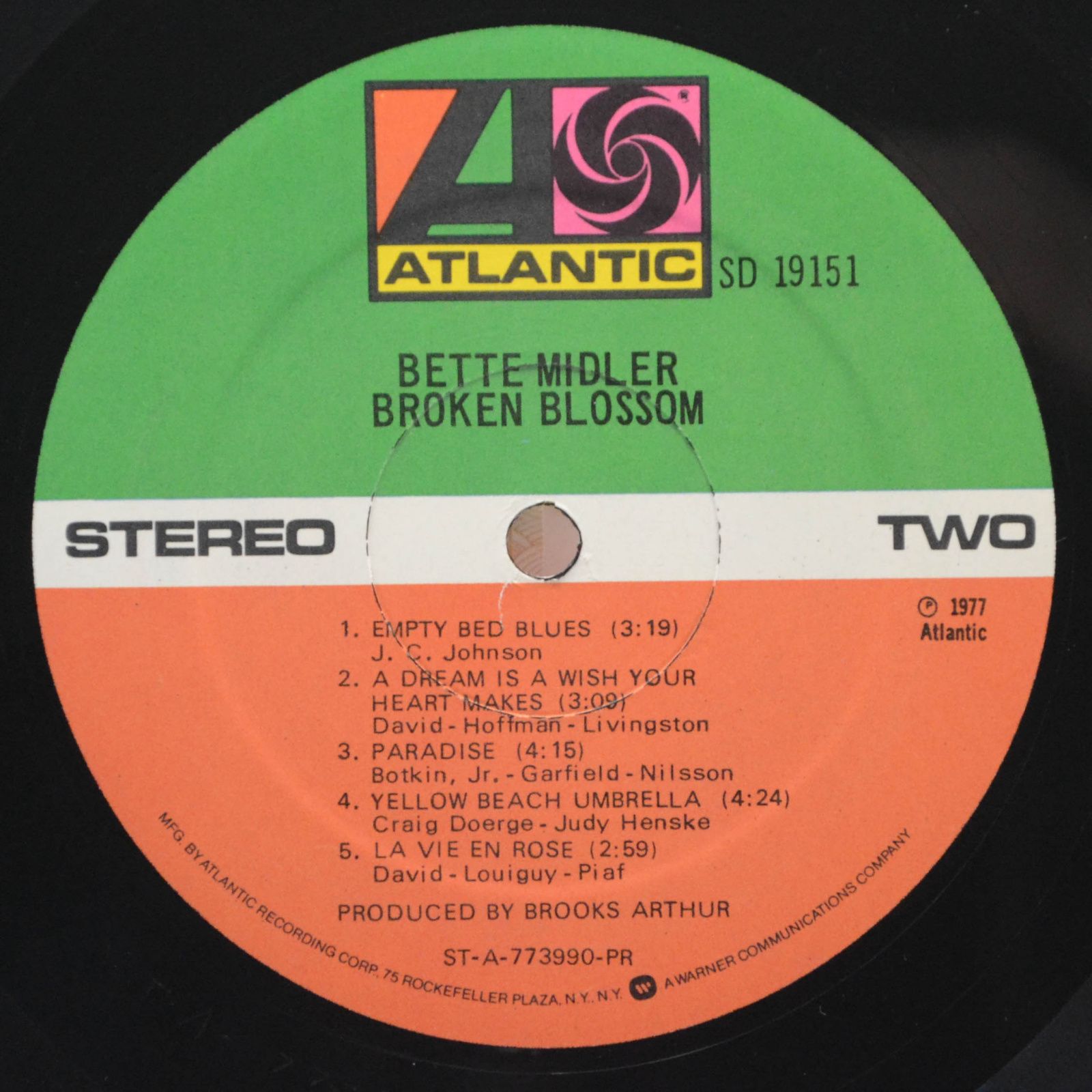 Виниловая пластинка Bette Midler — Broken Blossom, 1977