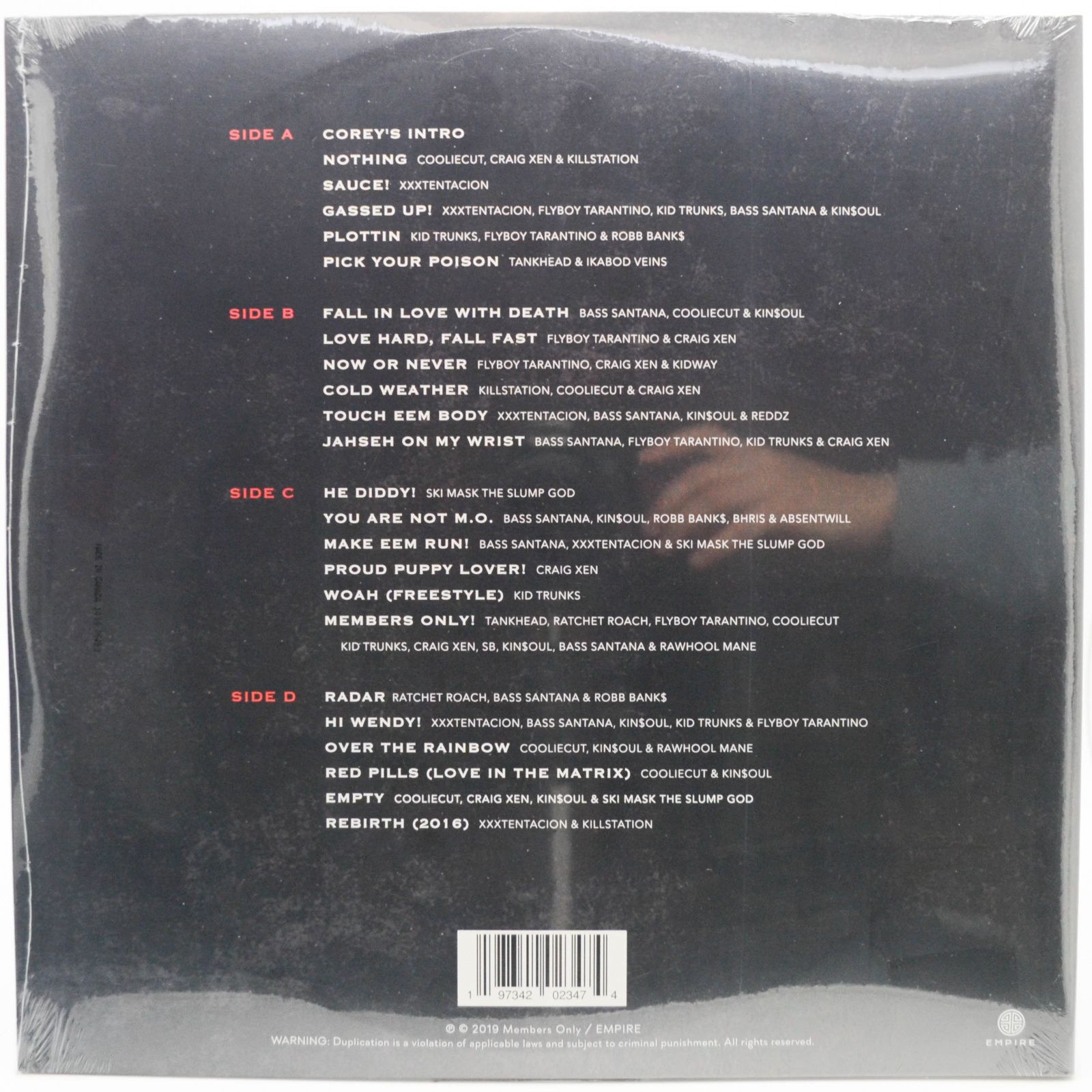 Виниловая пластинка Xxxtentacion — Members Only Vol. 4 (2LP, USA), 2019