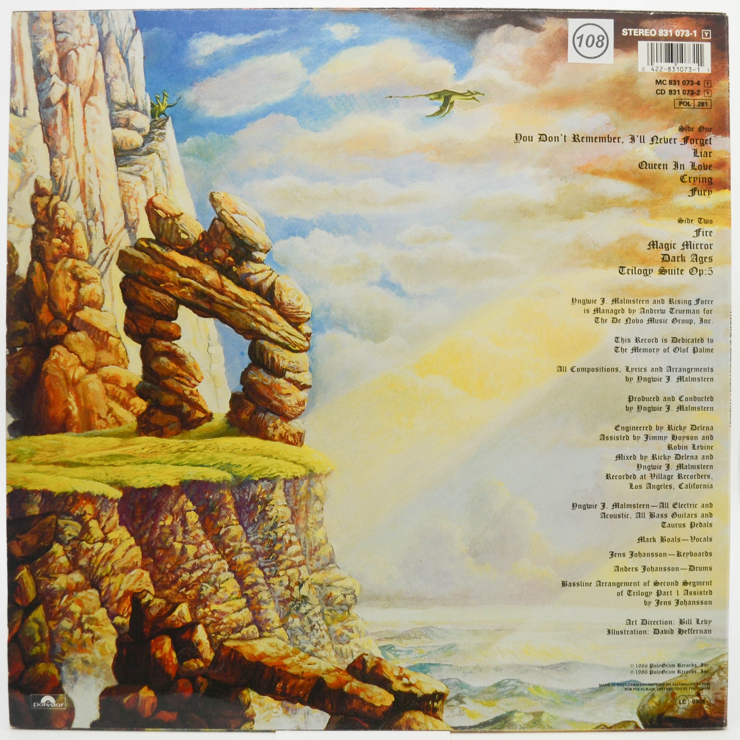 Виниловая пластинка Yngwie J. Malmsteen — Trilogy, 1986