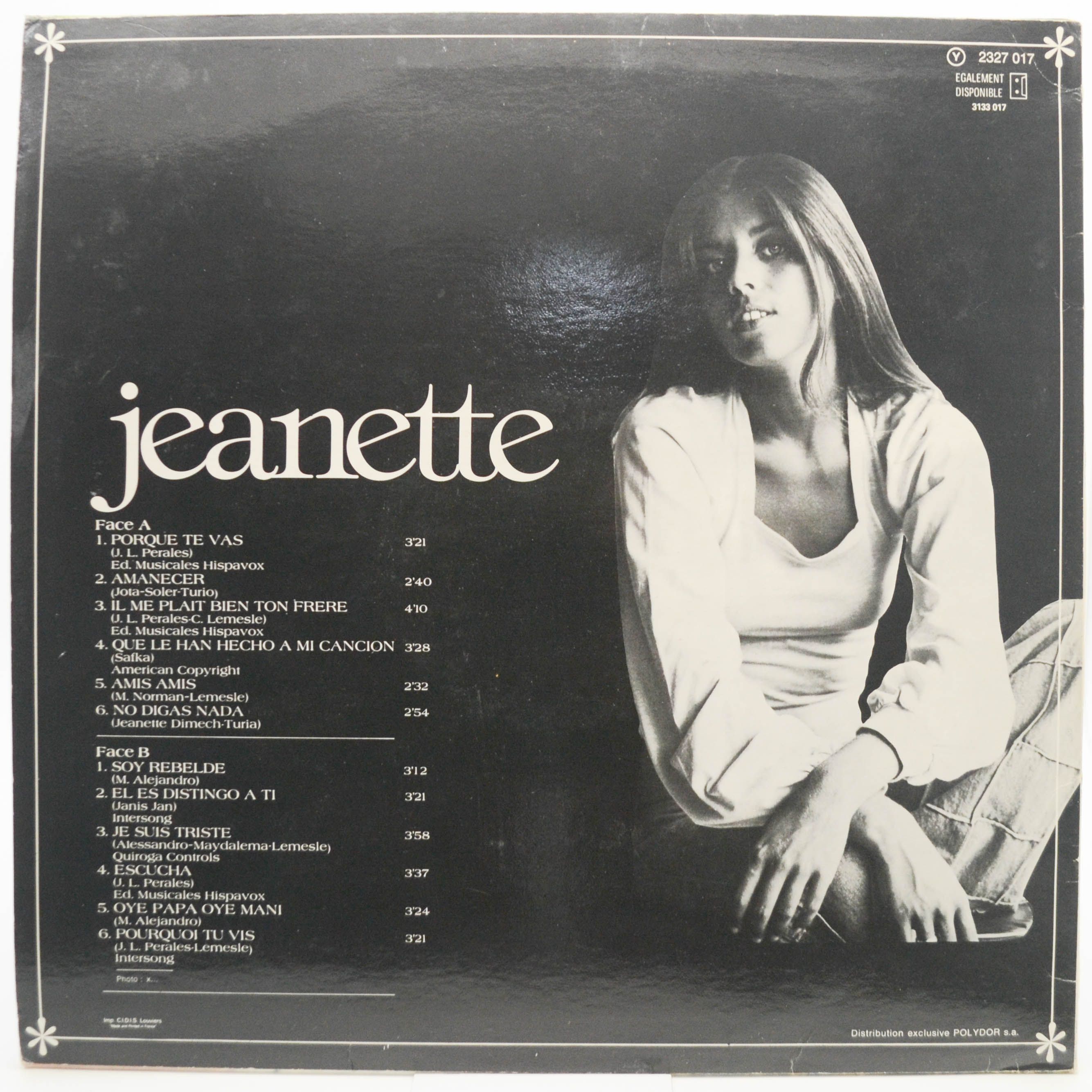 Виниловая пластинка Jeanette — Porque Te Vas, 1976