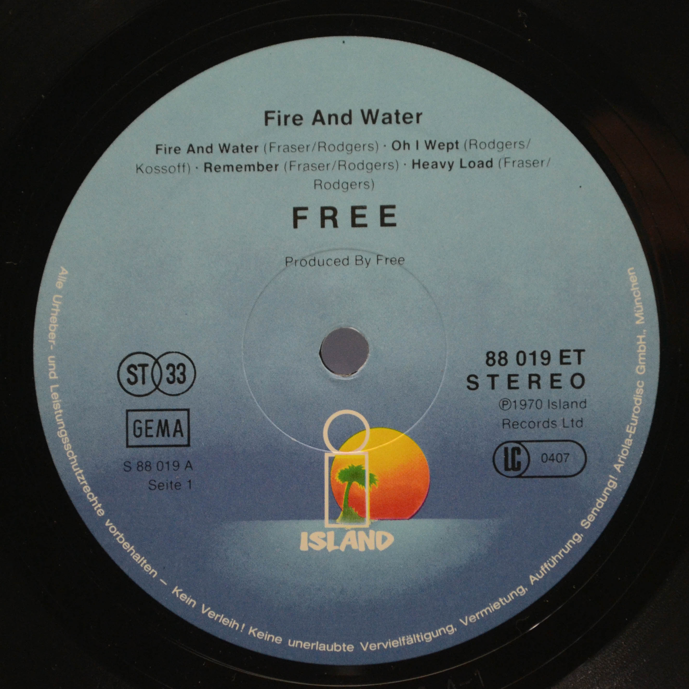 Free — Fire And Water, 1970