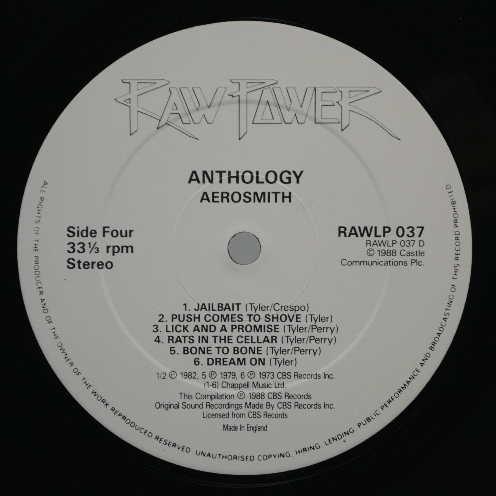 Aerosmith — Anthology (2LP, UK), 1988