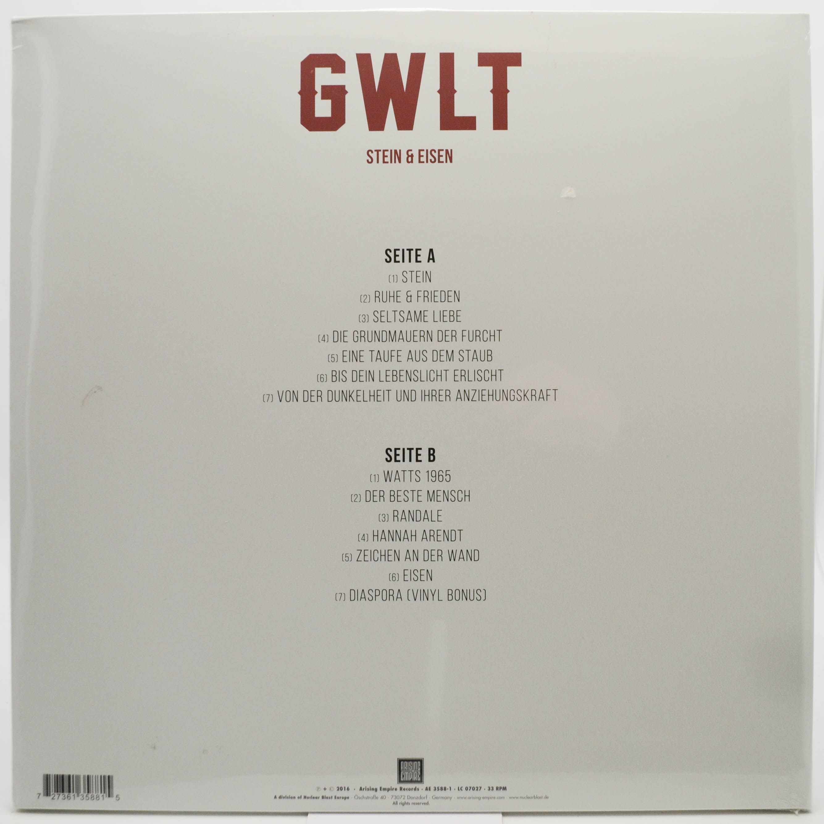 Виниловая пластинка GWLT — Stein & Eisen, 2016