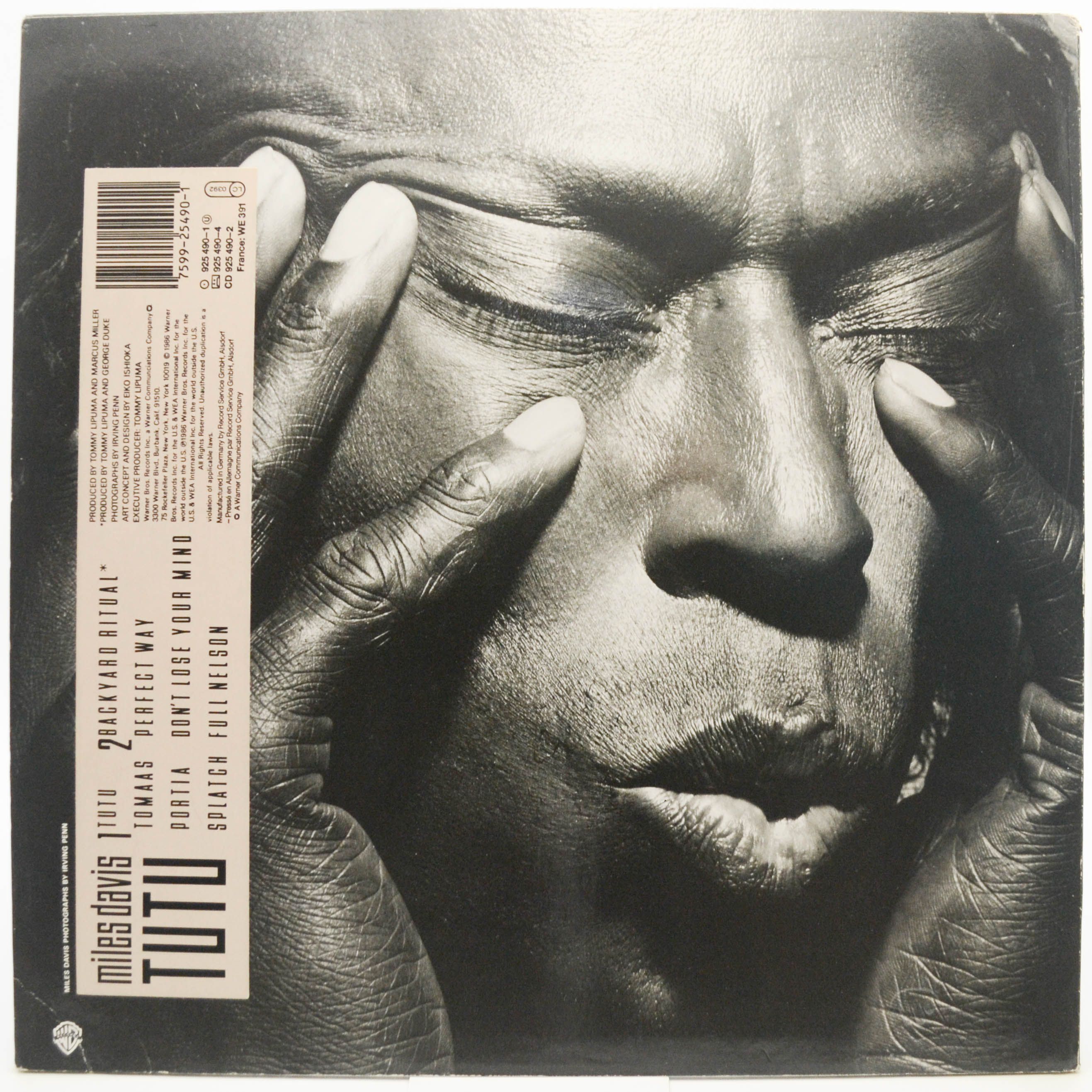 Виниловая пластинка Miles Davis — Tutu, 1986