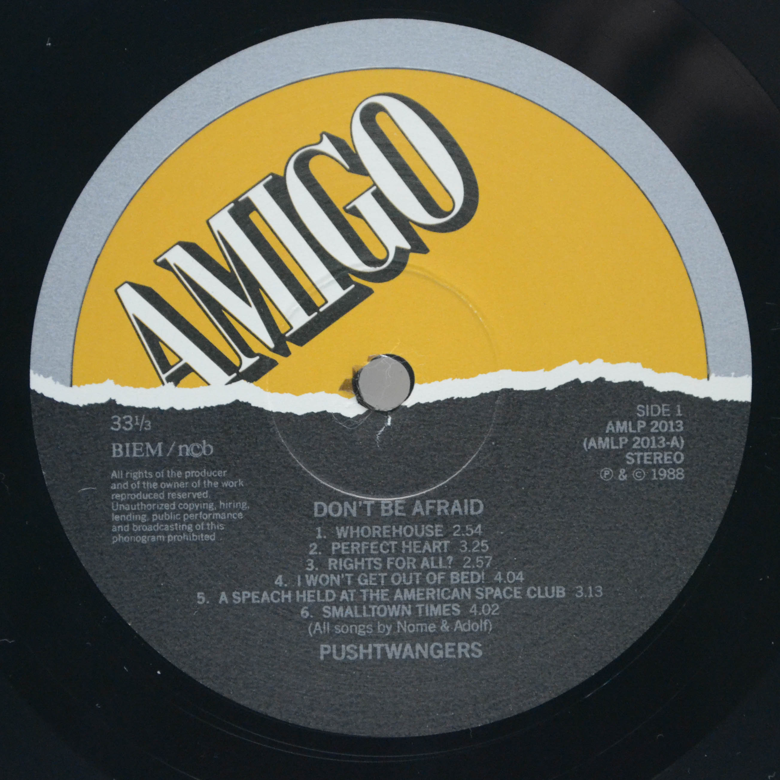 Виниловая пластинка Pushtwangers — Don't Be Afraid, 1988