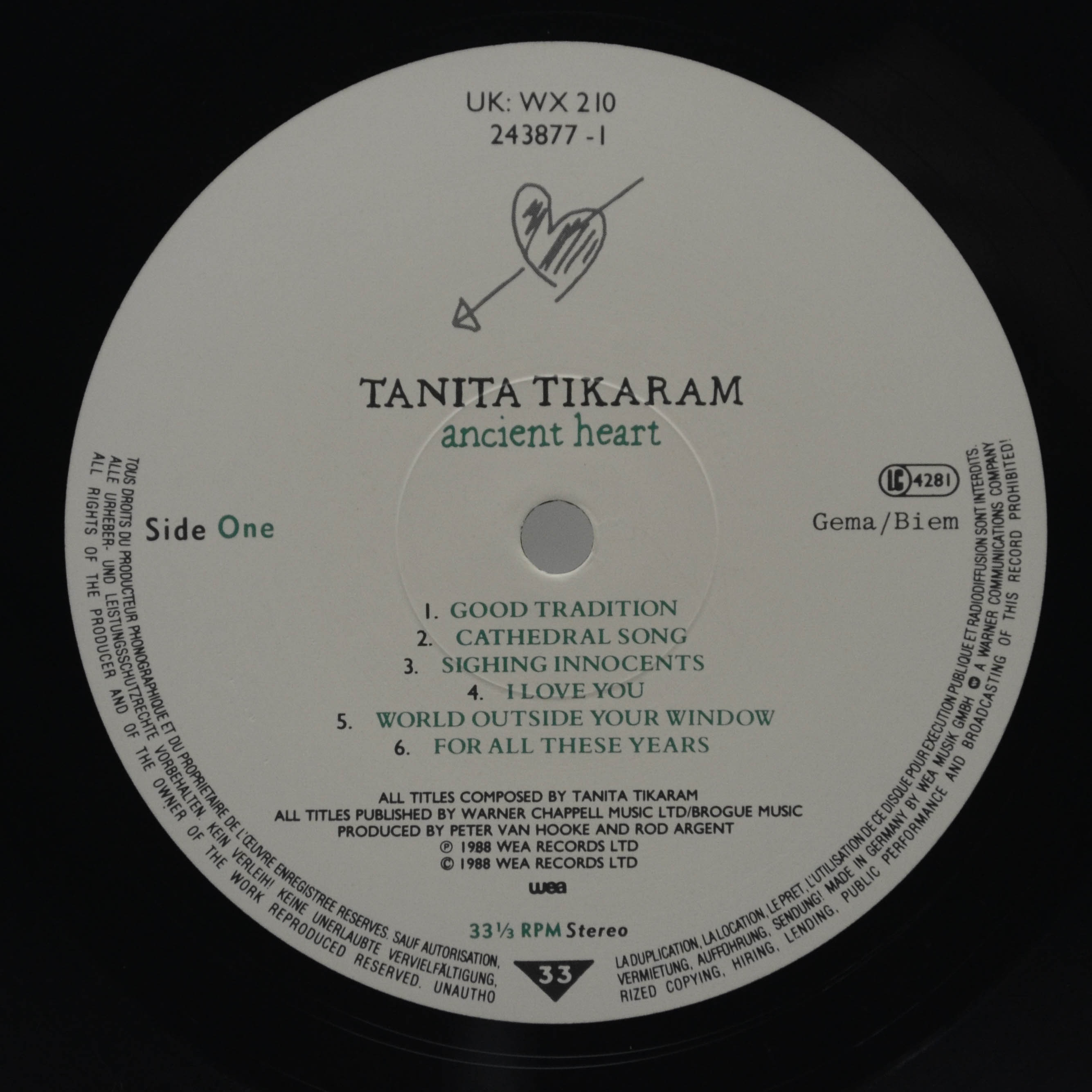 Tanita Tikaram — Ancient Heart, 1988