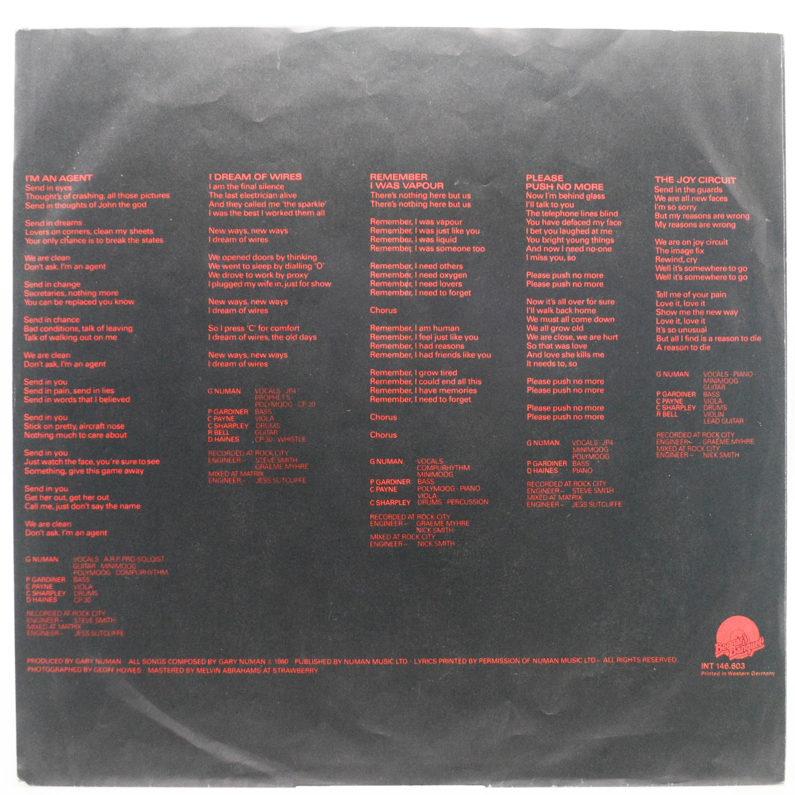 Виниловая пластинка Gary Numan — Telekon, 1980
