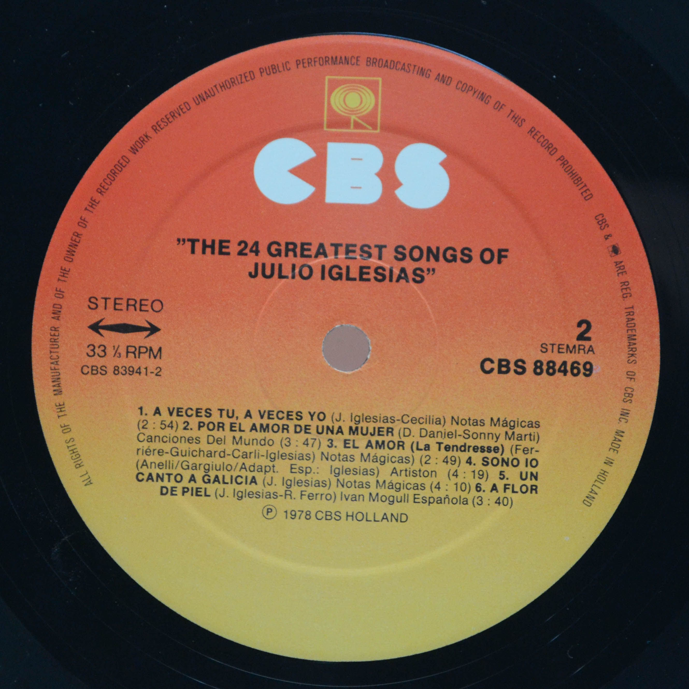 Julio Iglesias — The 24 Greatest Songs (2LP), 1979