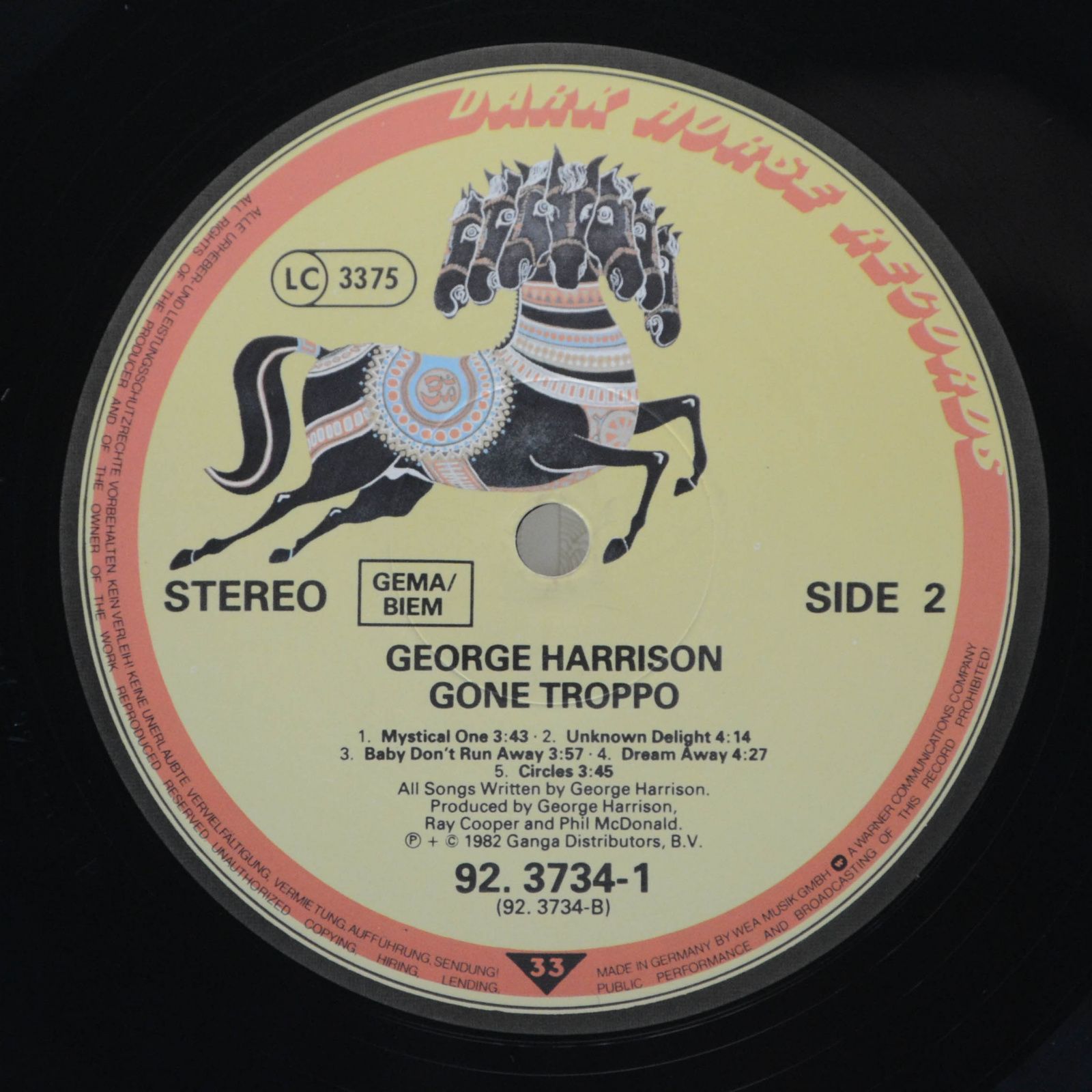 Виниловая пластинка George Harrison — Gone Troppo, 19??