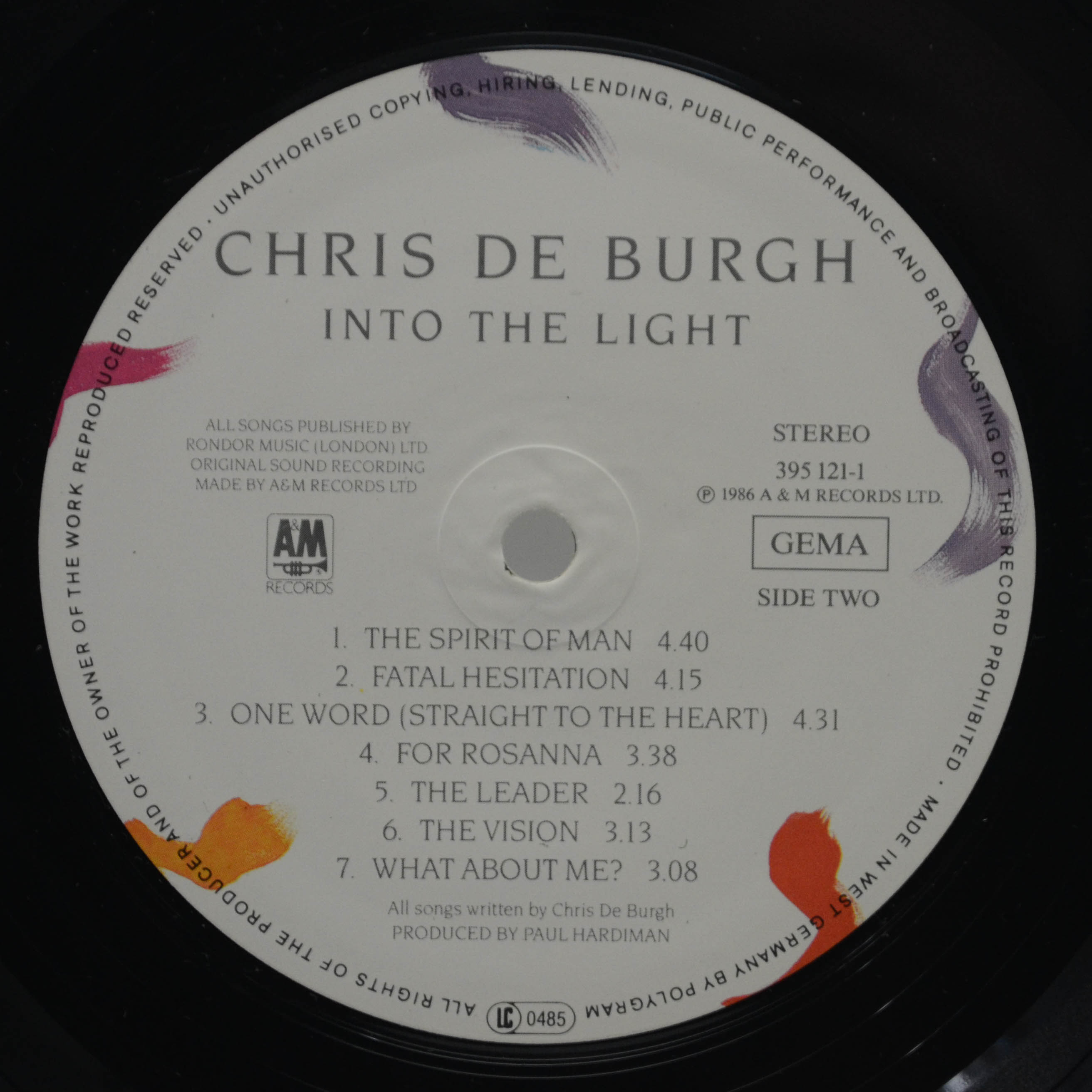 Виниловая пластинка Chris de Burgh — Into The Light, 1986