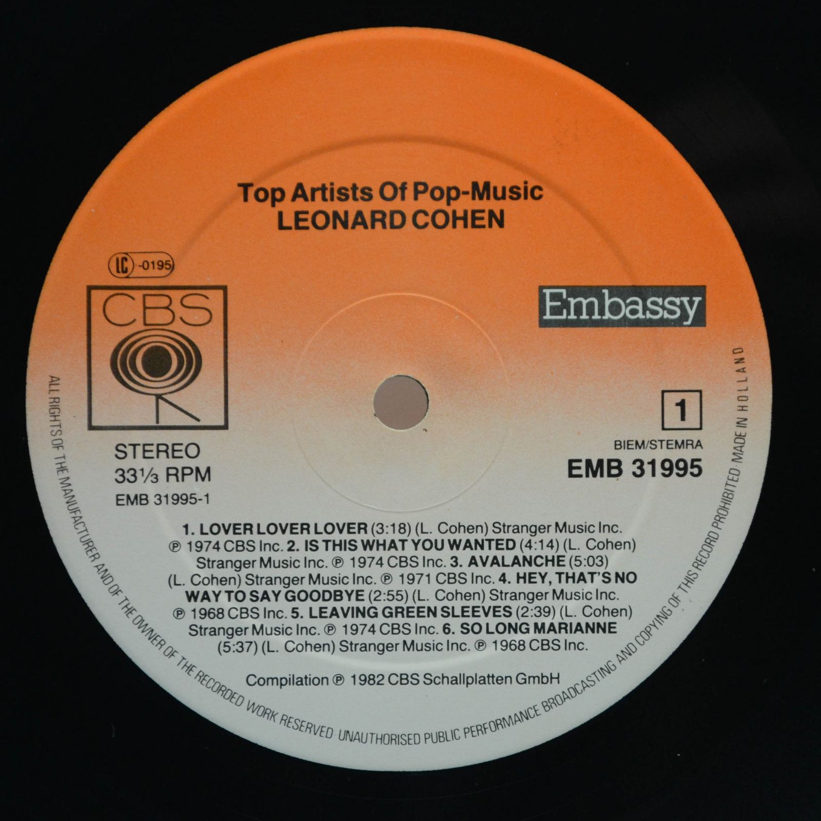 Leonard Cohen — Leonard Cohen, 1982