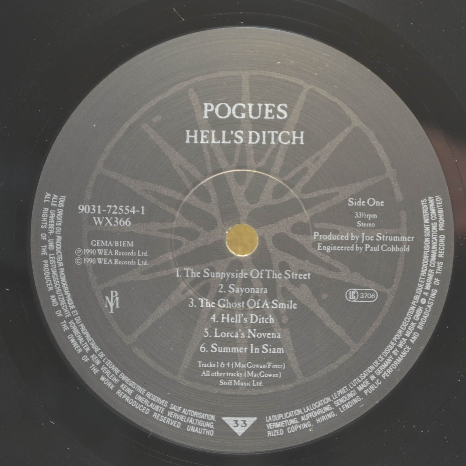 Виниловая пластинка Pogues — Hell's Ditch, 1990
