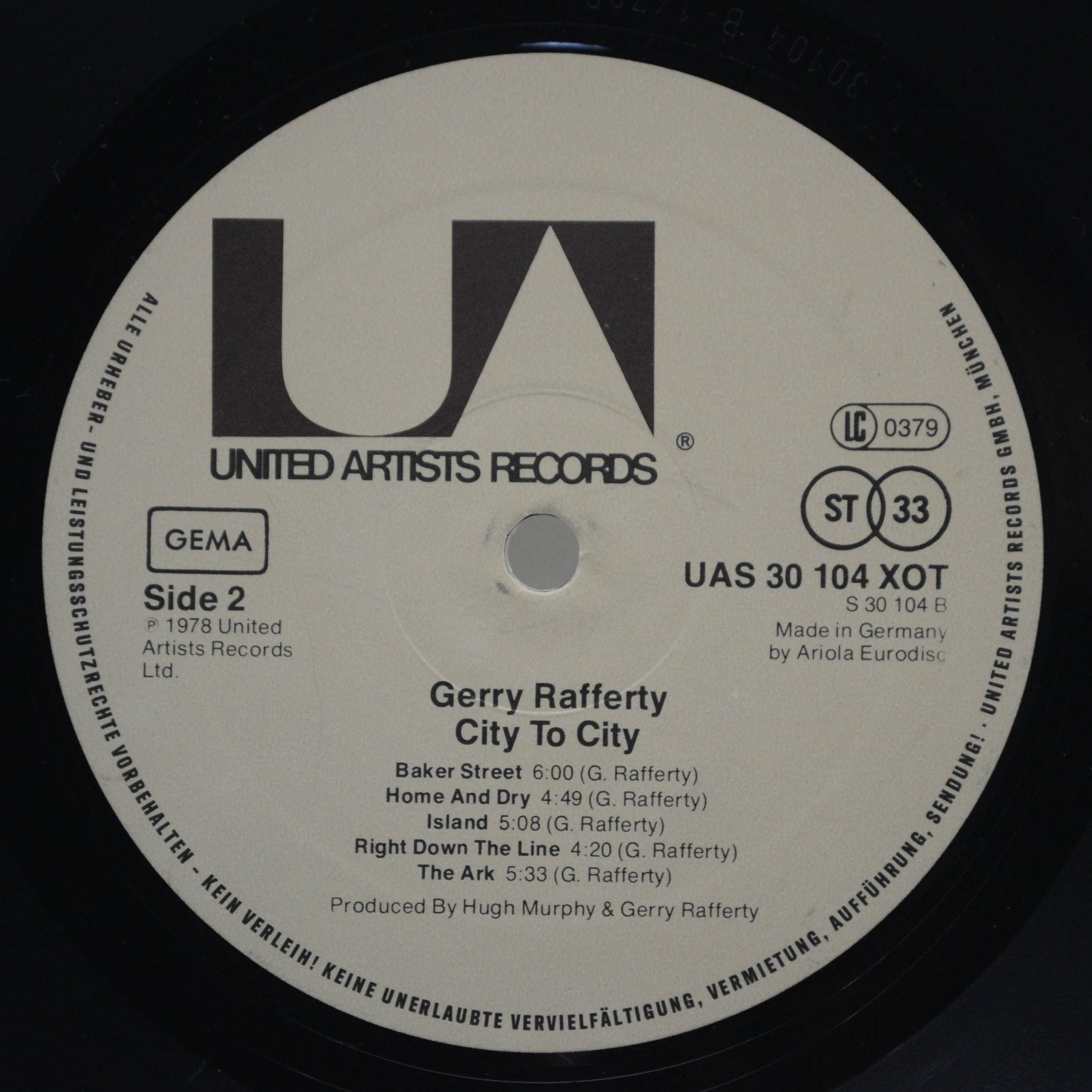 Виниловая пластинка Gerry Rafferty — City To City, 1978