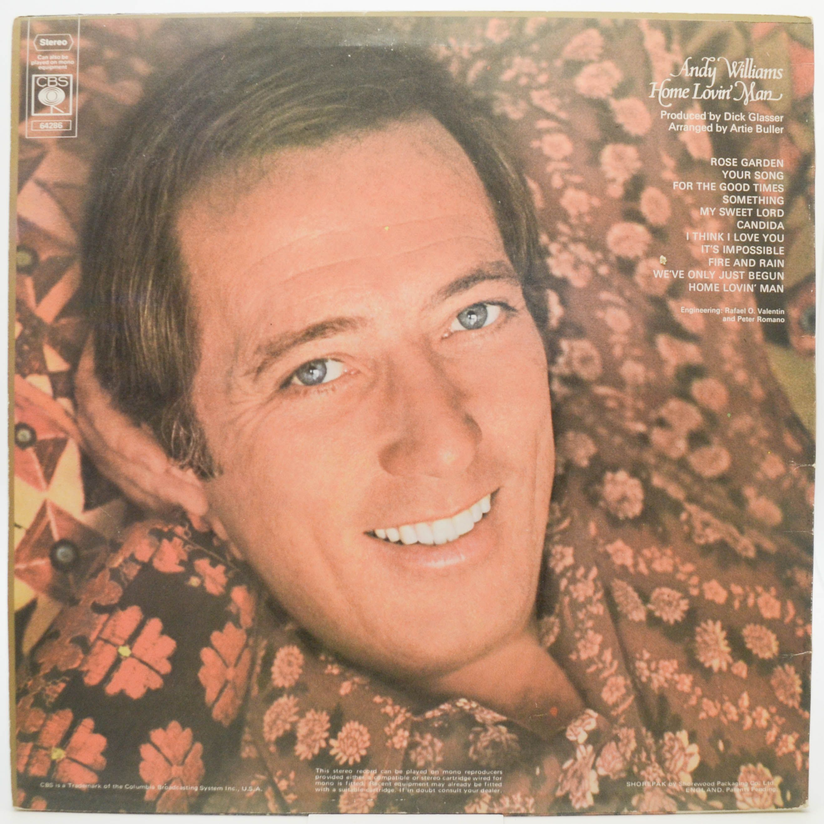 Виниловая пластинка Andy Williams — Home Lovin' Man (UK), 1971