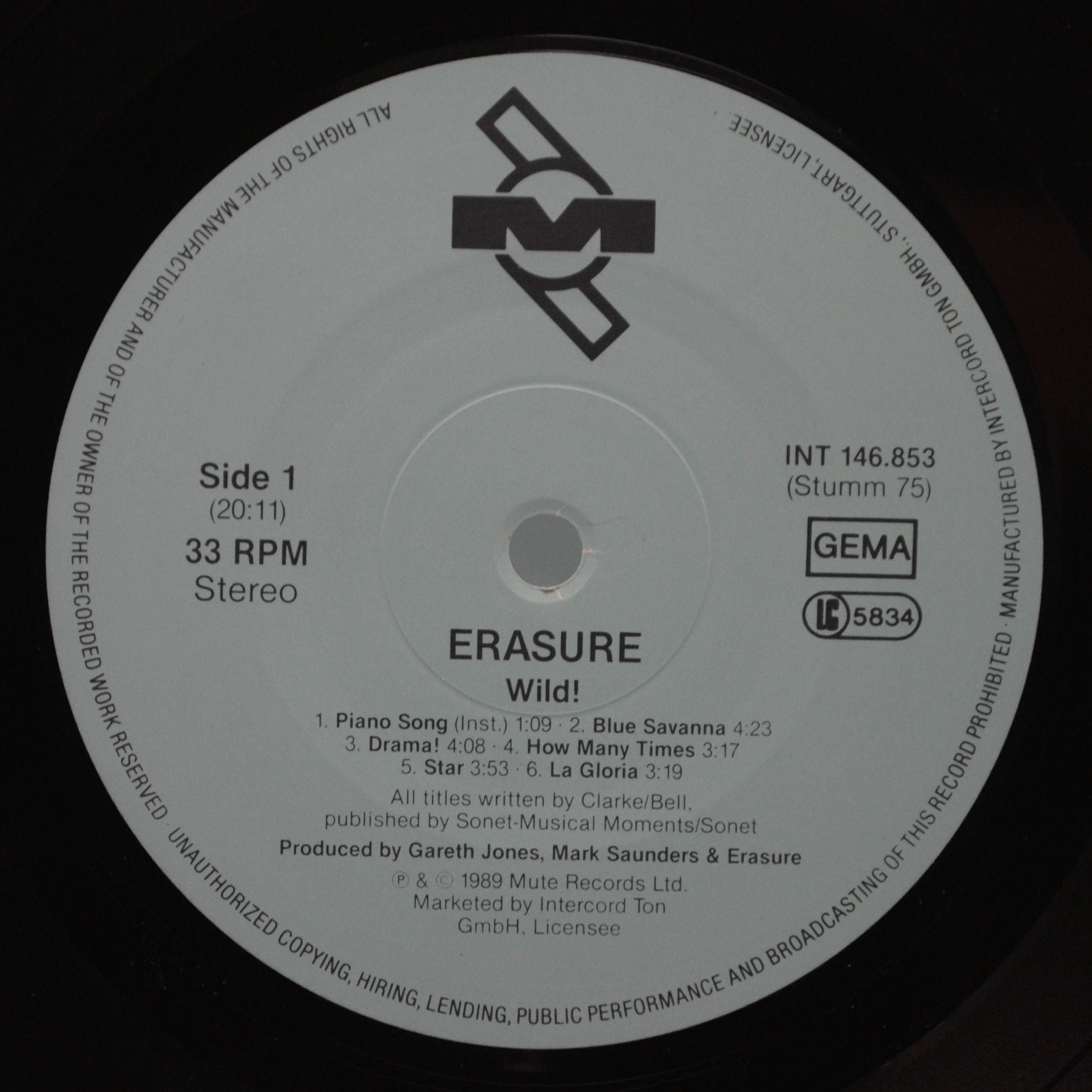 Erasure — Wild!, 1989
