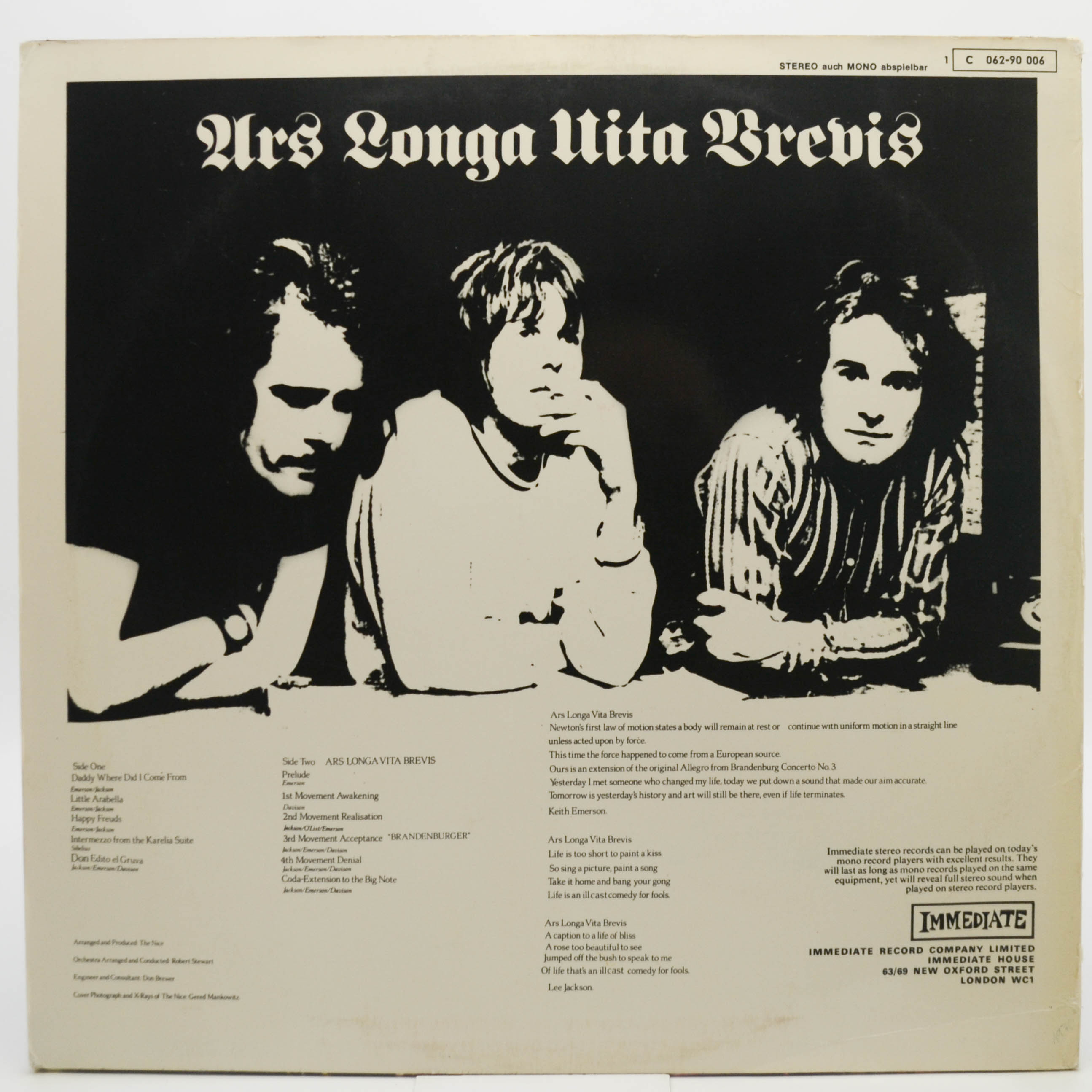 Nice — Ars Longa Vita Brevis, 1969