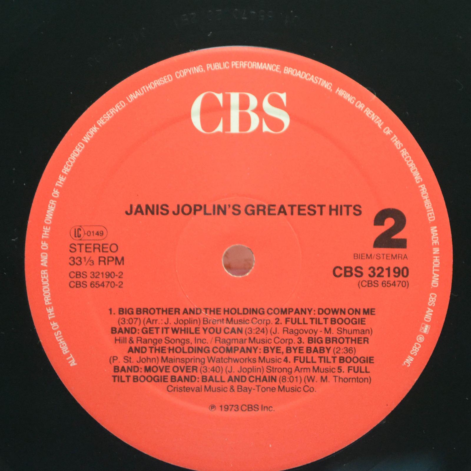 Janis Joplin — Janis Joplin's Greatest Hits, 1983