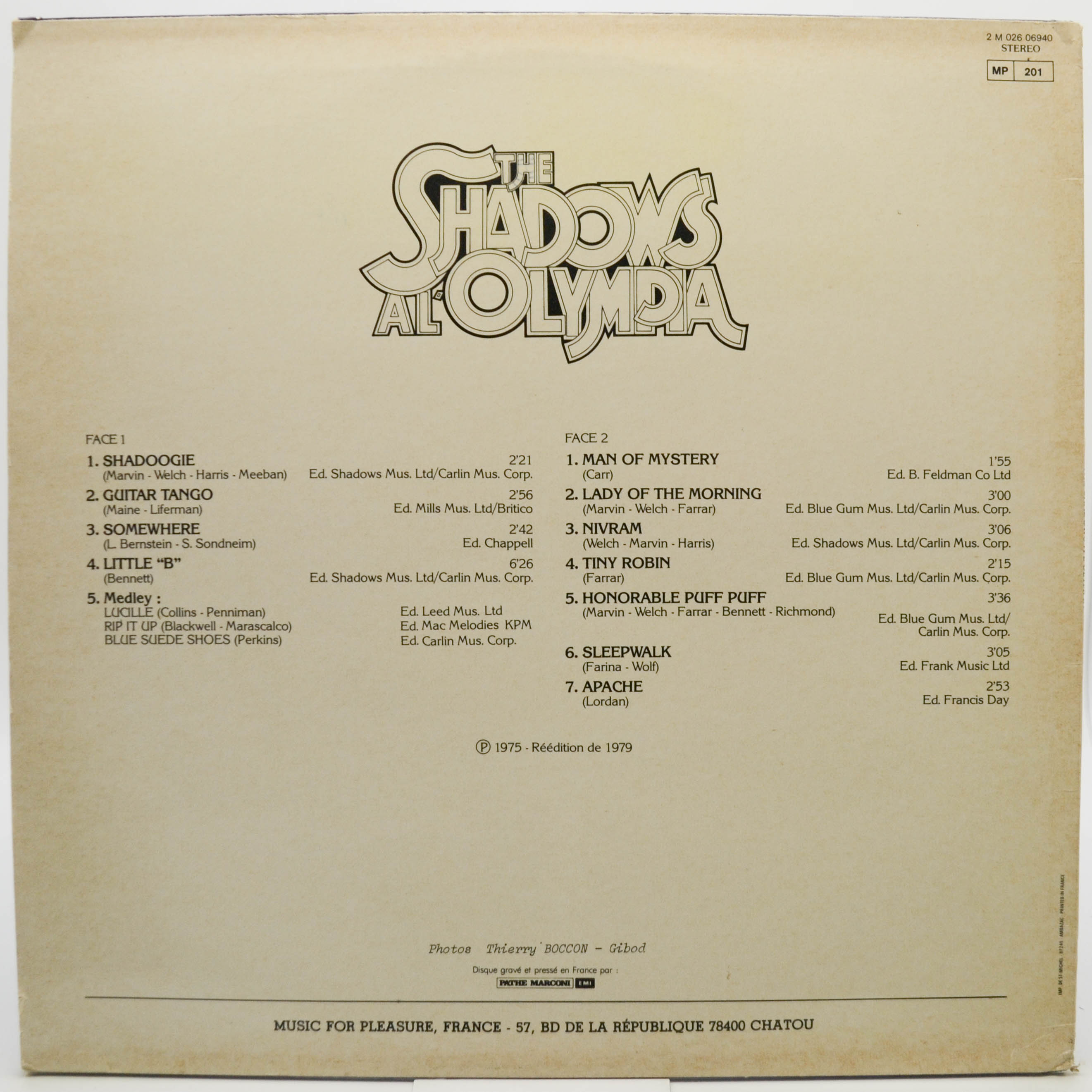 Shadows — A L'Olympia, 1975