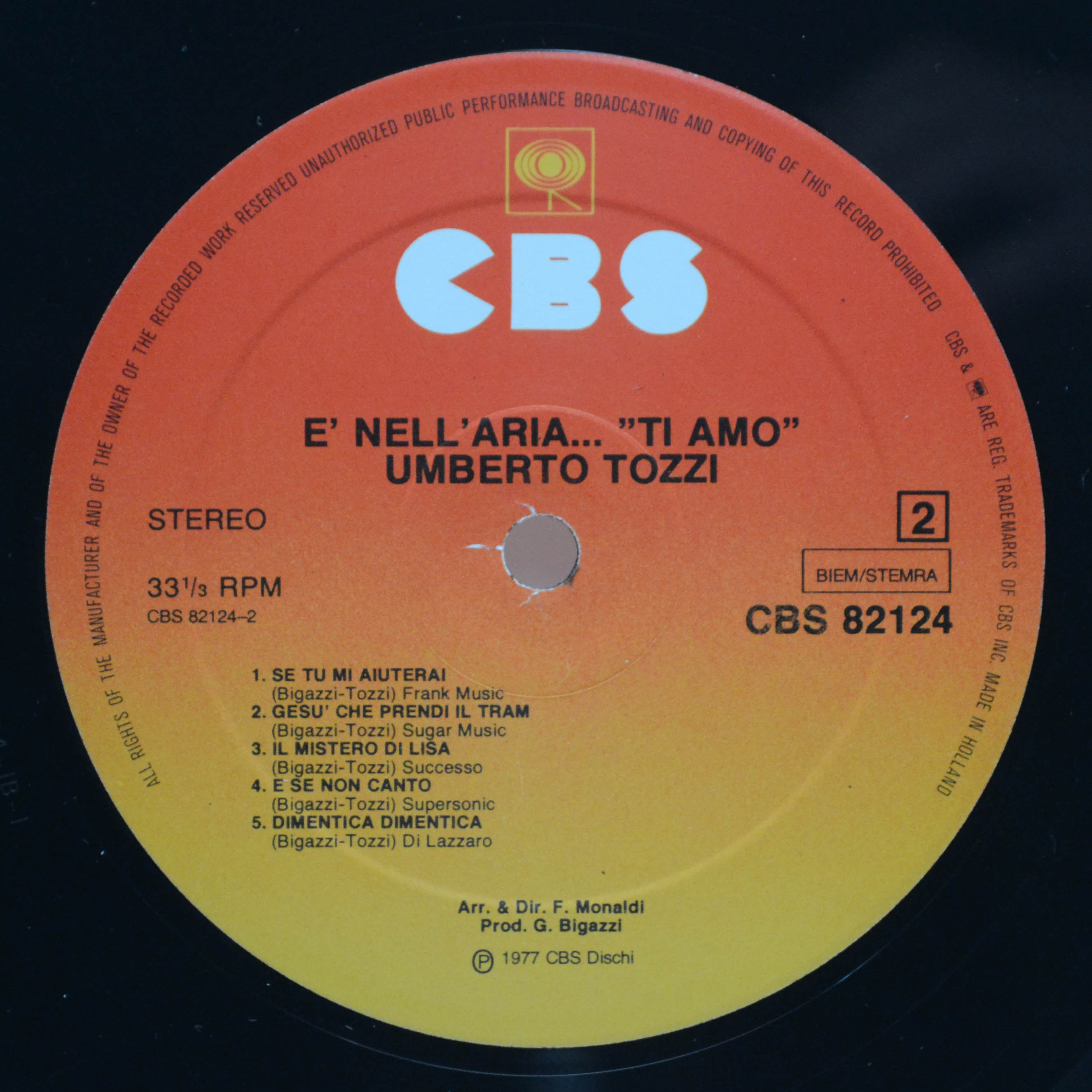 Виниловая пластинка Umberto Tozzi — È Nell'Aria...Ti Amo, 1977