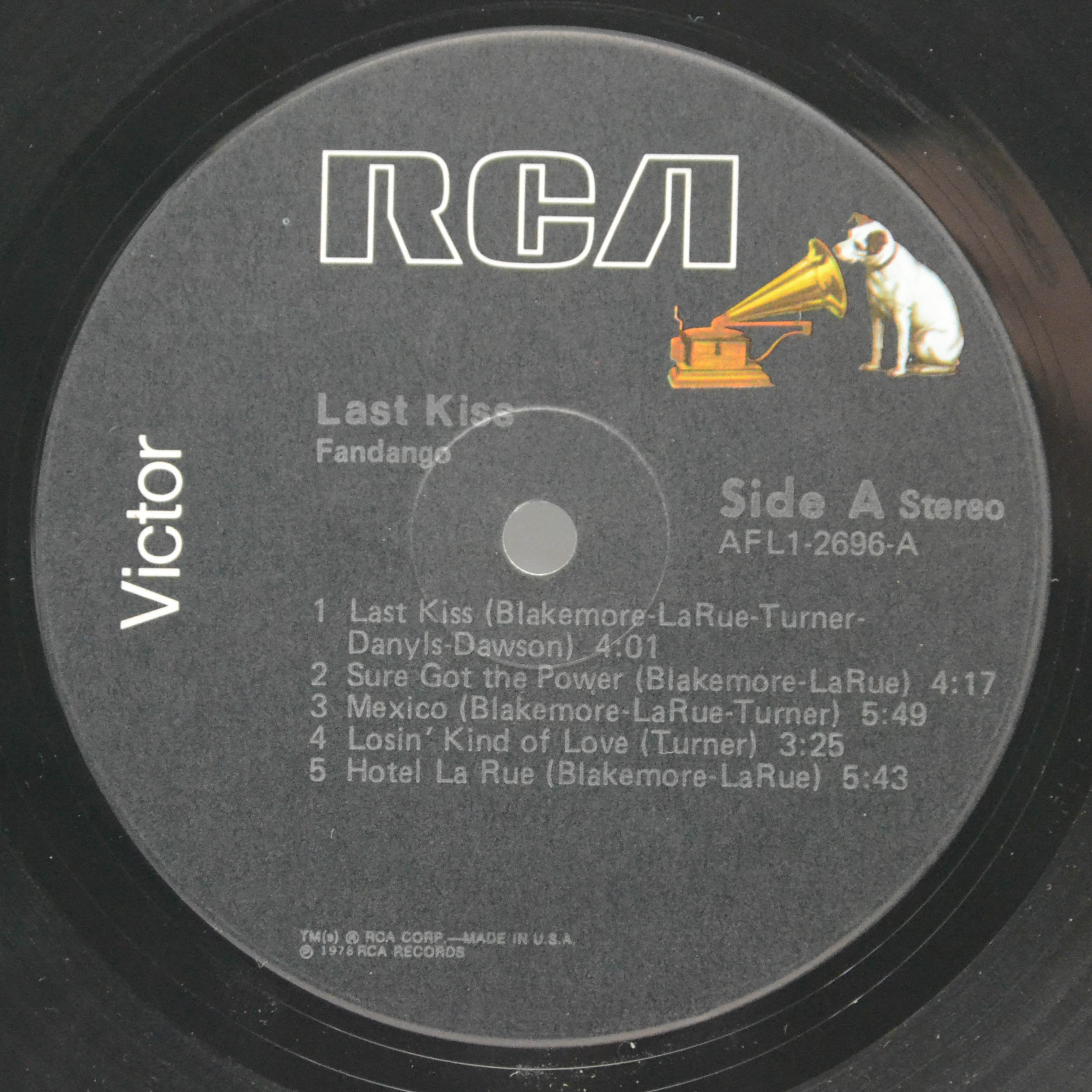 Виниловая пластинка Fandango — Last Kiss, 1978