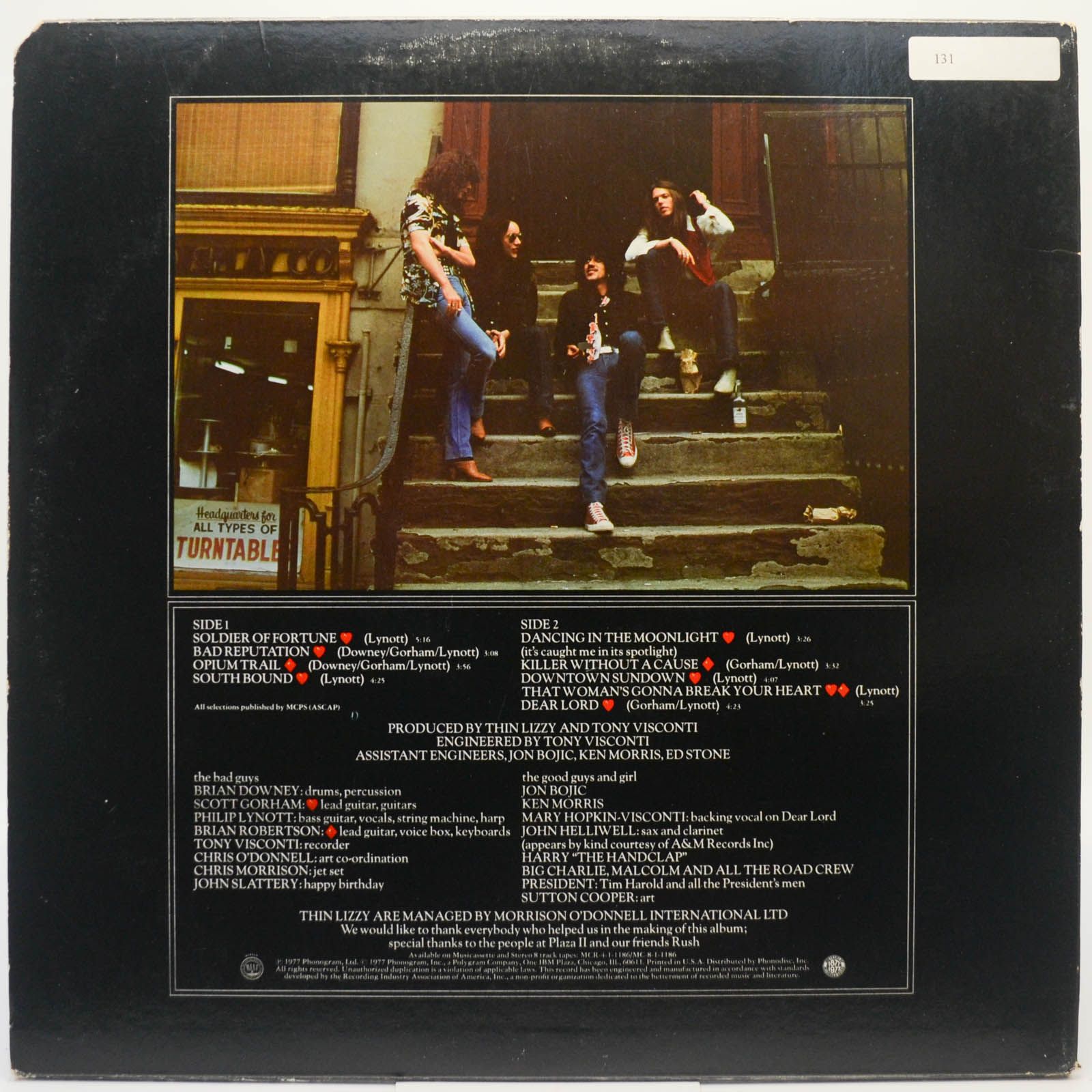 Виниловая пластинка Thin Lizzy — Bad Reputation (USA), 1977