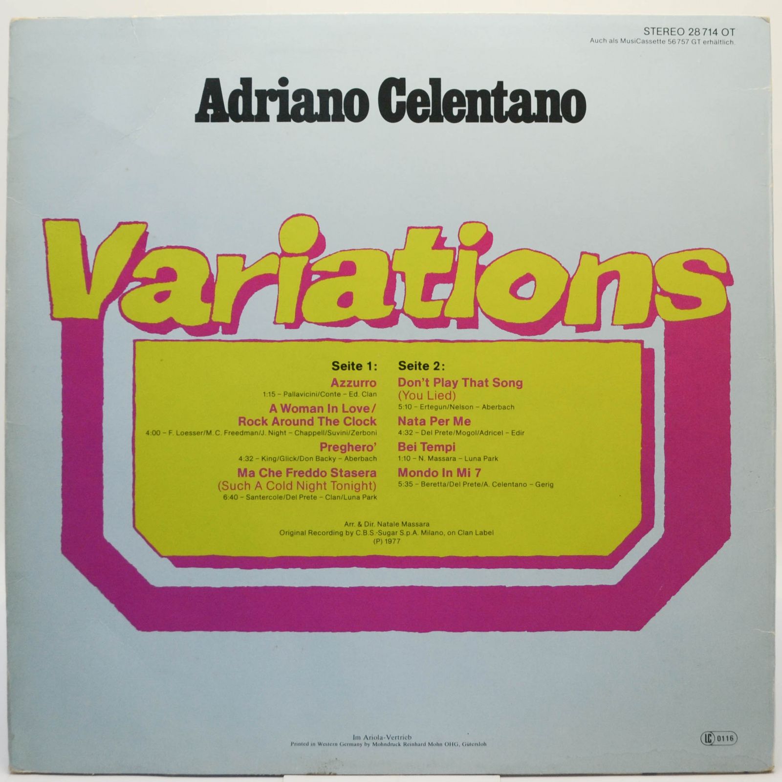 Adriano Celentano — Variations, 1977