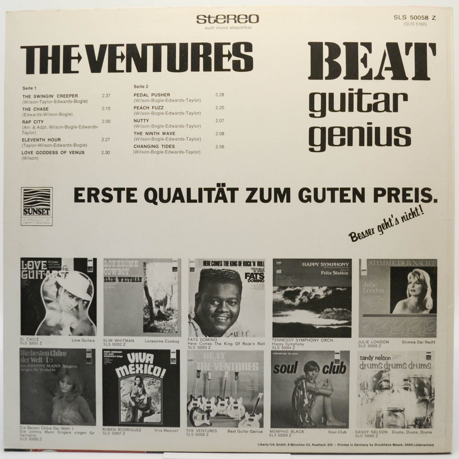 Виниловая пластинка Ventures — Beat Guitar Genius Of The Ventures, 1967