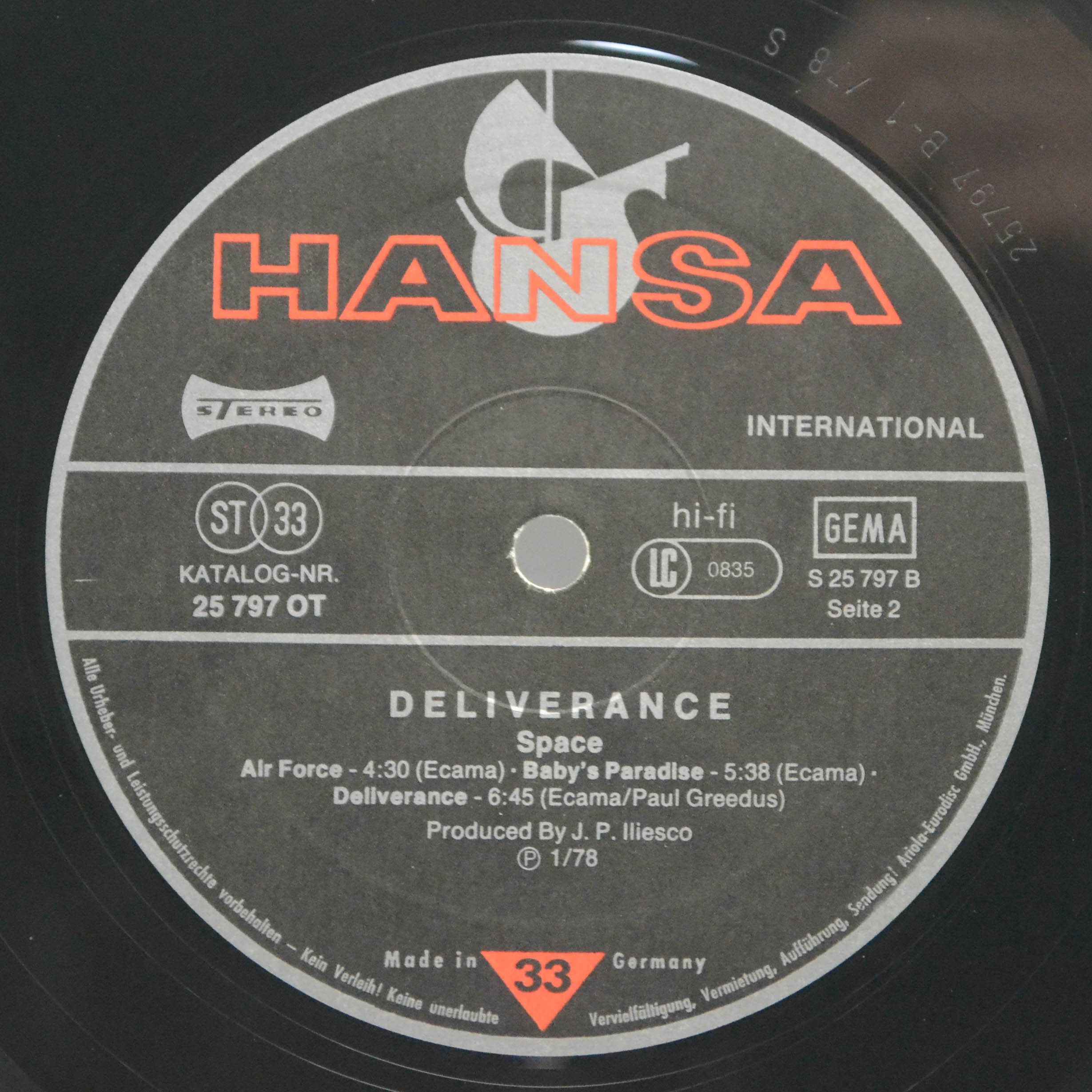 Виниловая пластинка Space — Deliverance, 1978