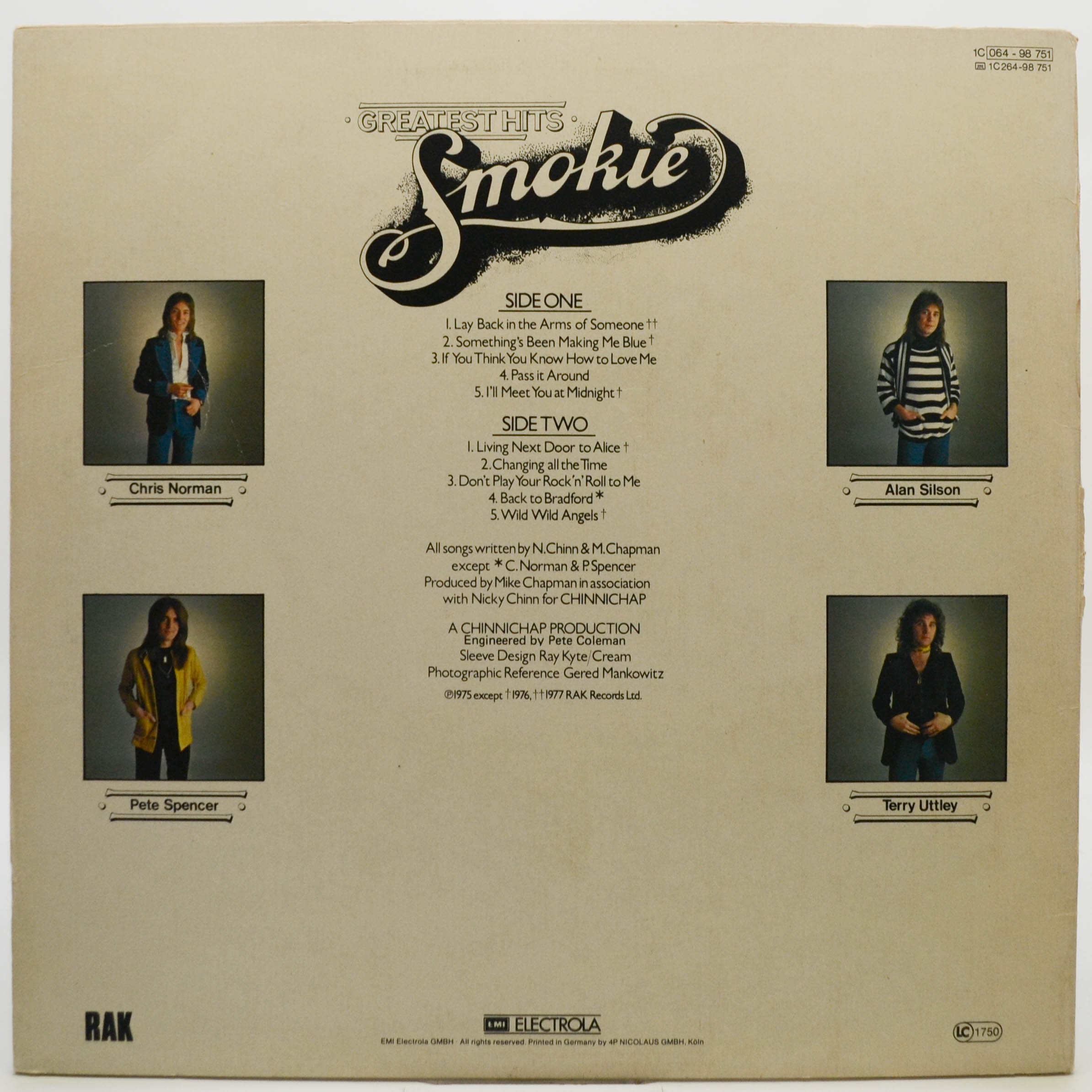 Виниловая пластинка Smokie — Greatest Hits, 1977