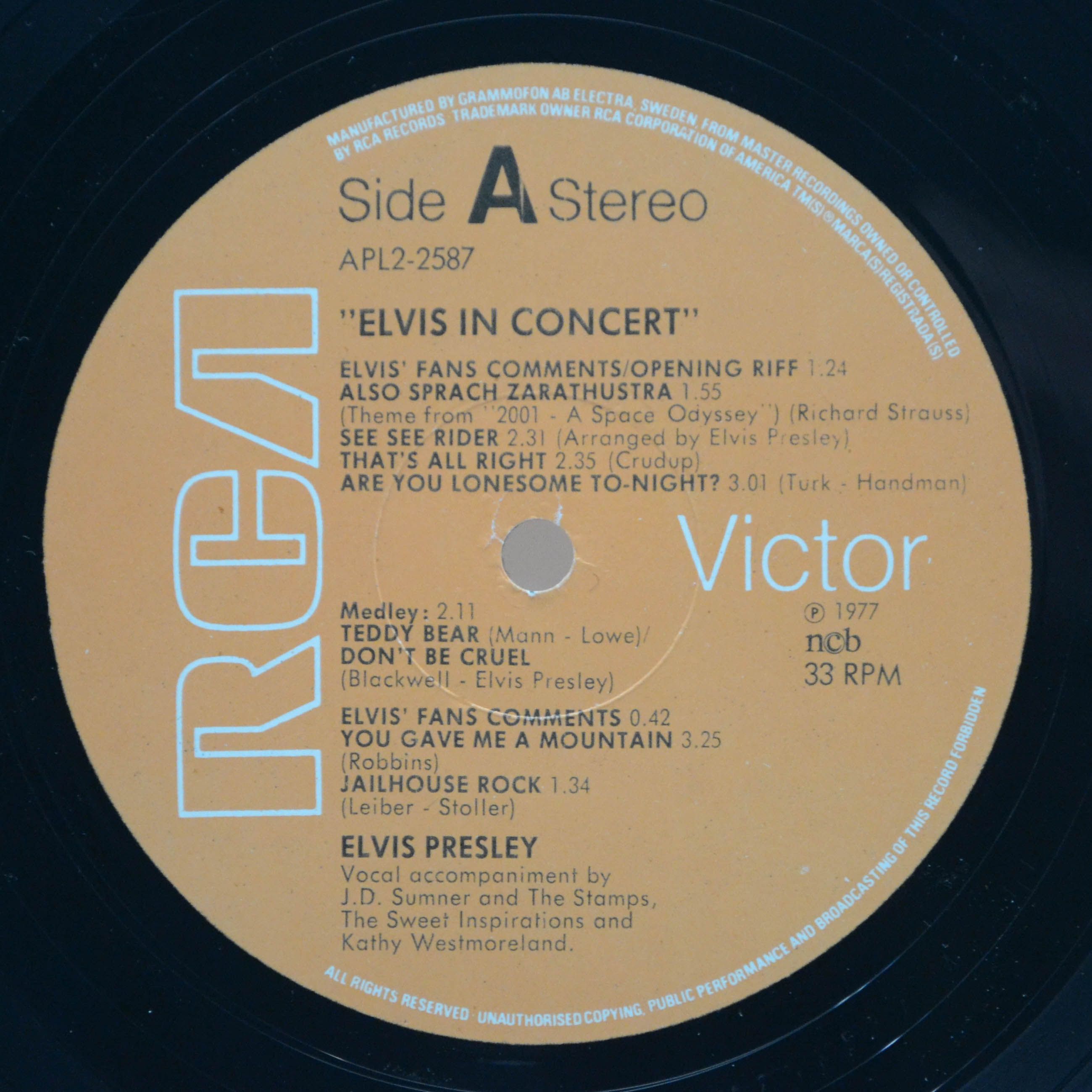 Elvis Presley — Elvis In Concert (2LP), 1977