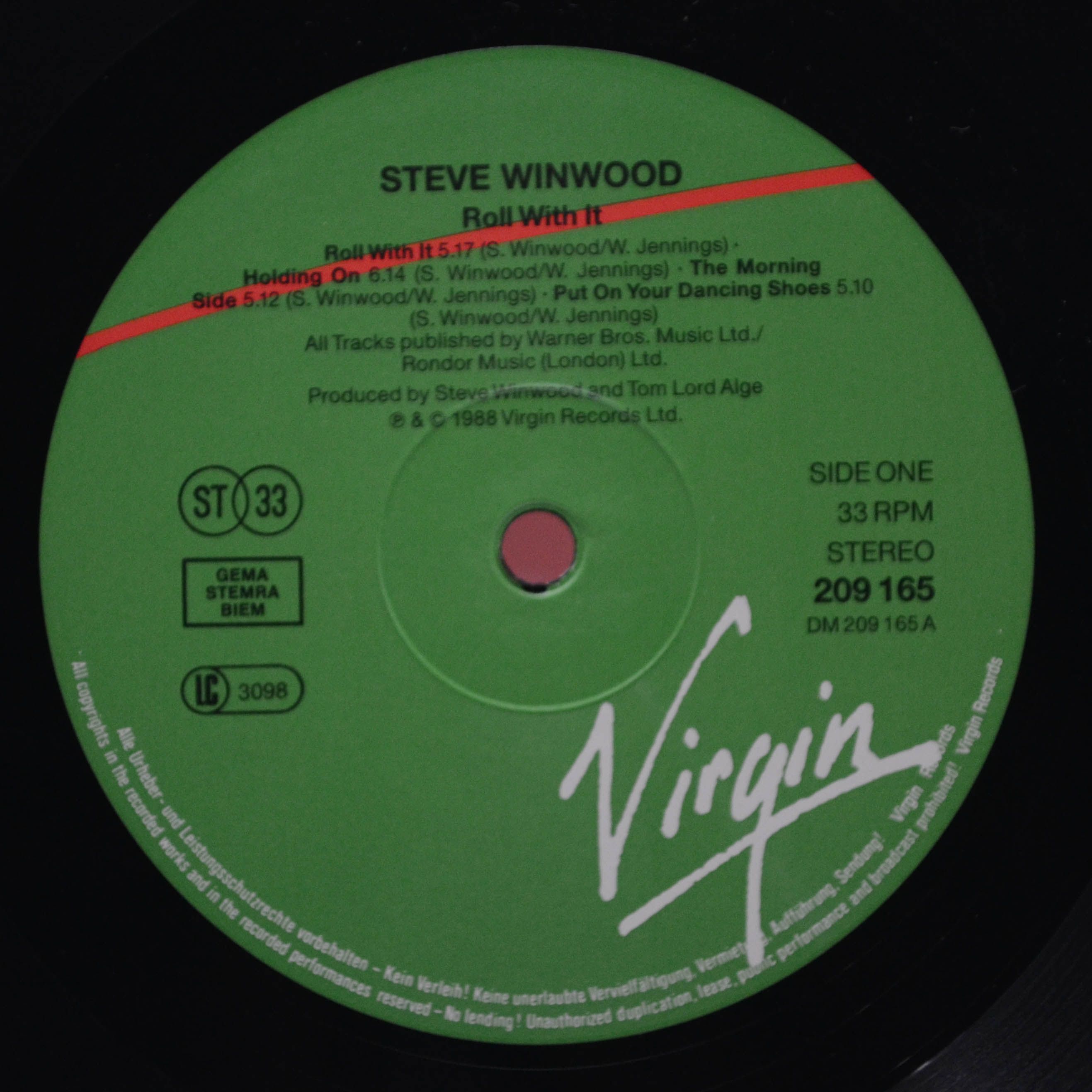 Виниловая пластинка Steve Winwood — Roll With It, 1988