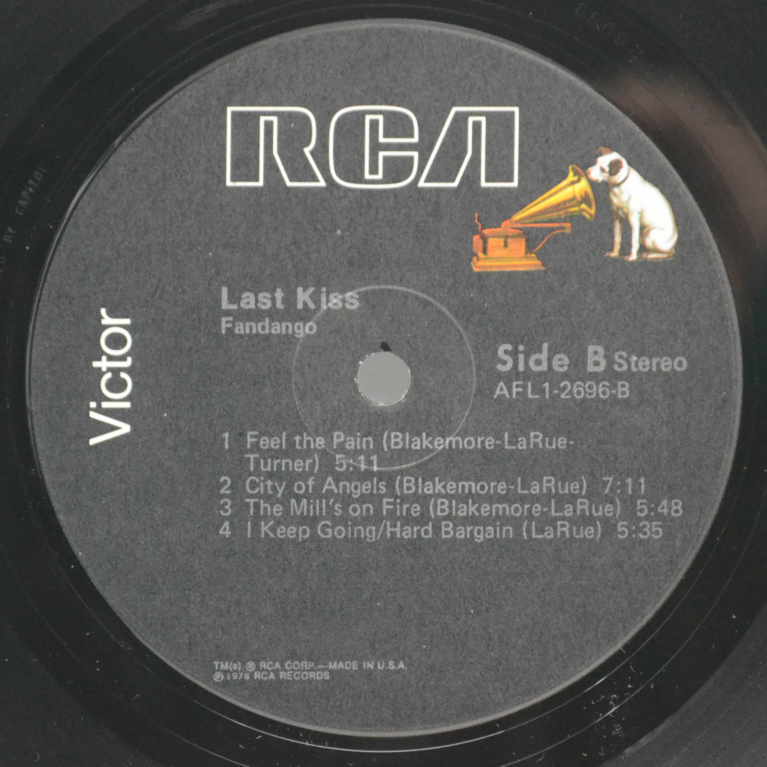 Виниловая пластинка Fandango — Last Kiss, 1978
