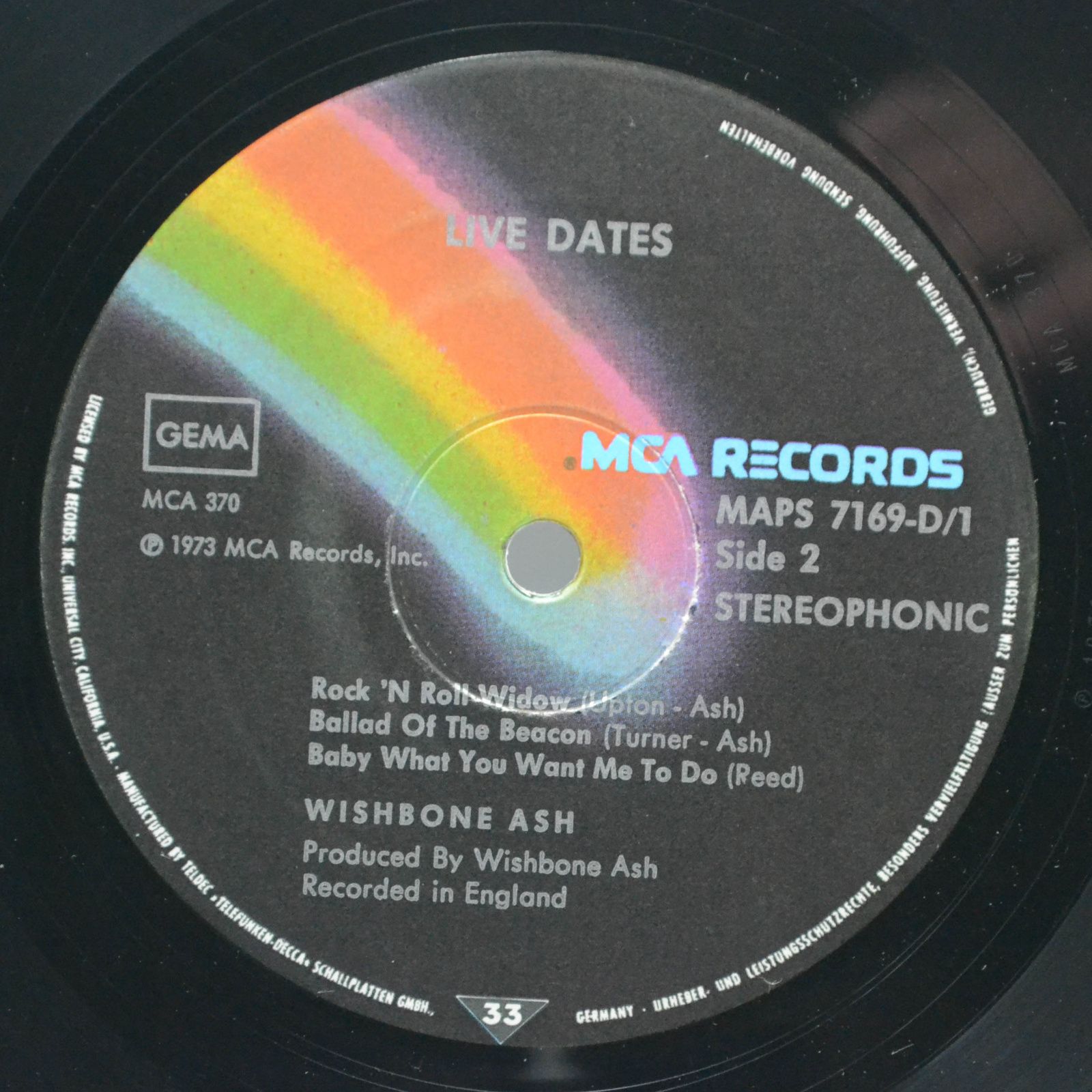 Виниловая пластинка Wishbone Ash — Live Dates (2LP), 1973