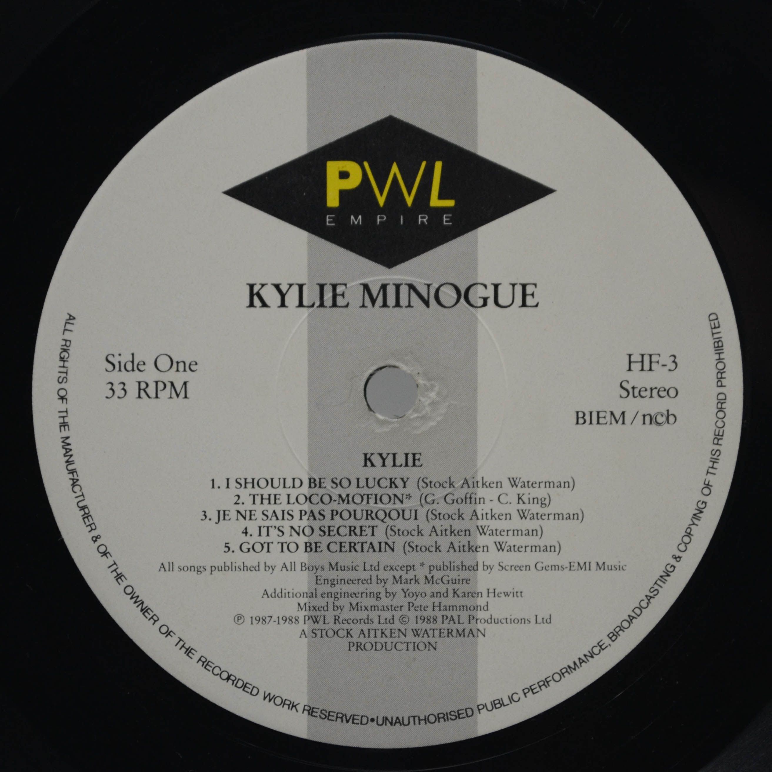 Виниловая пластинка Kylie Minogue — Kylie, 1988