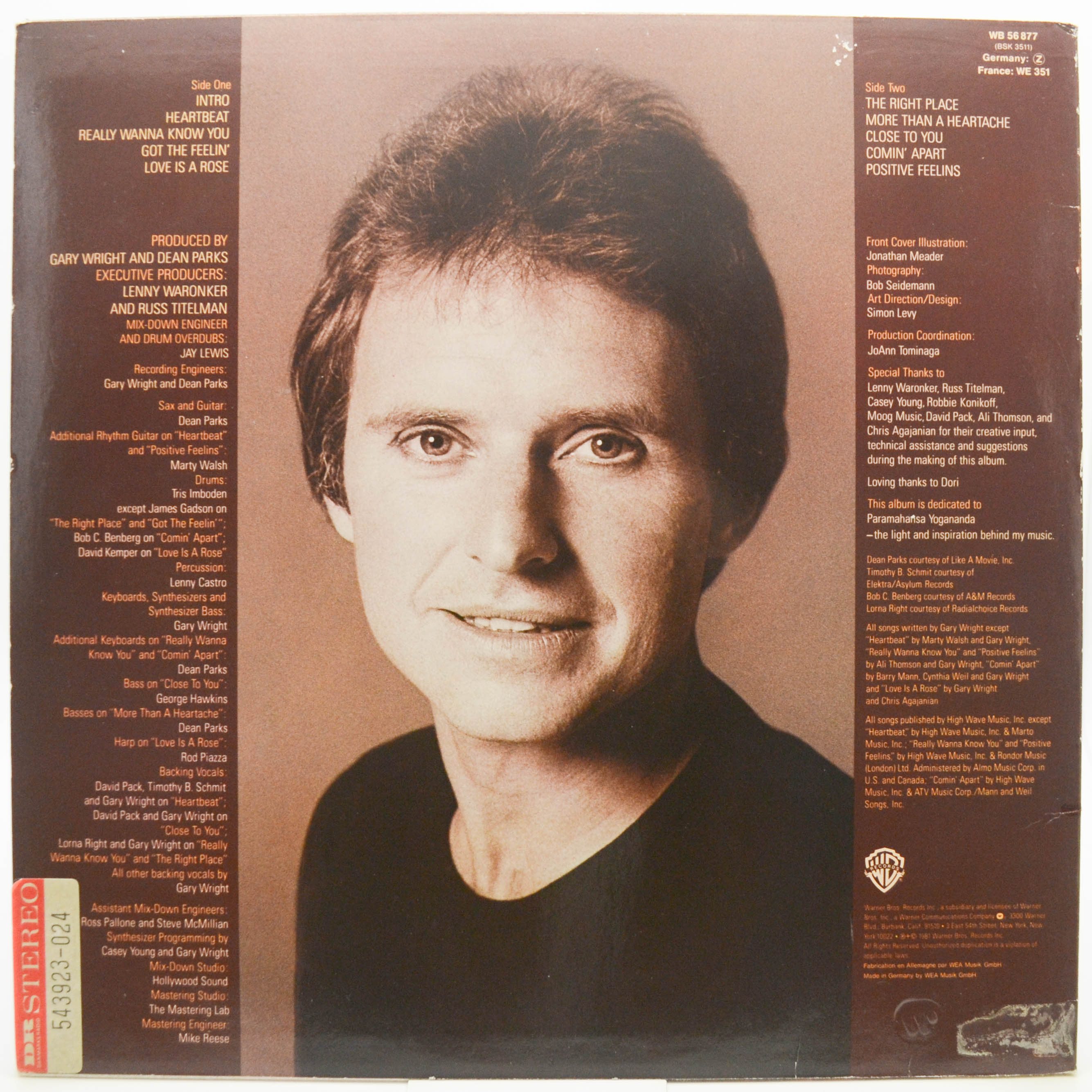 Виниловая пластинка Gary Wright — The Right Place, 1981