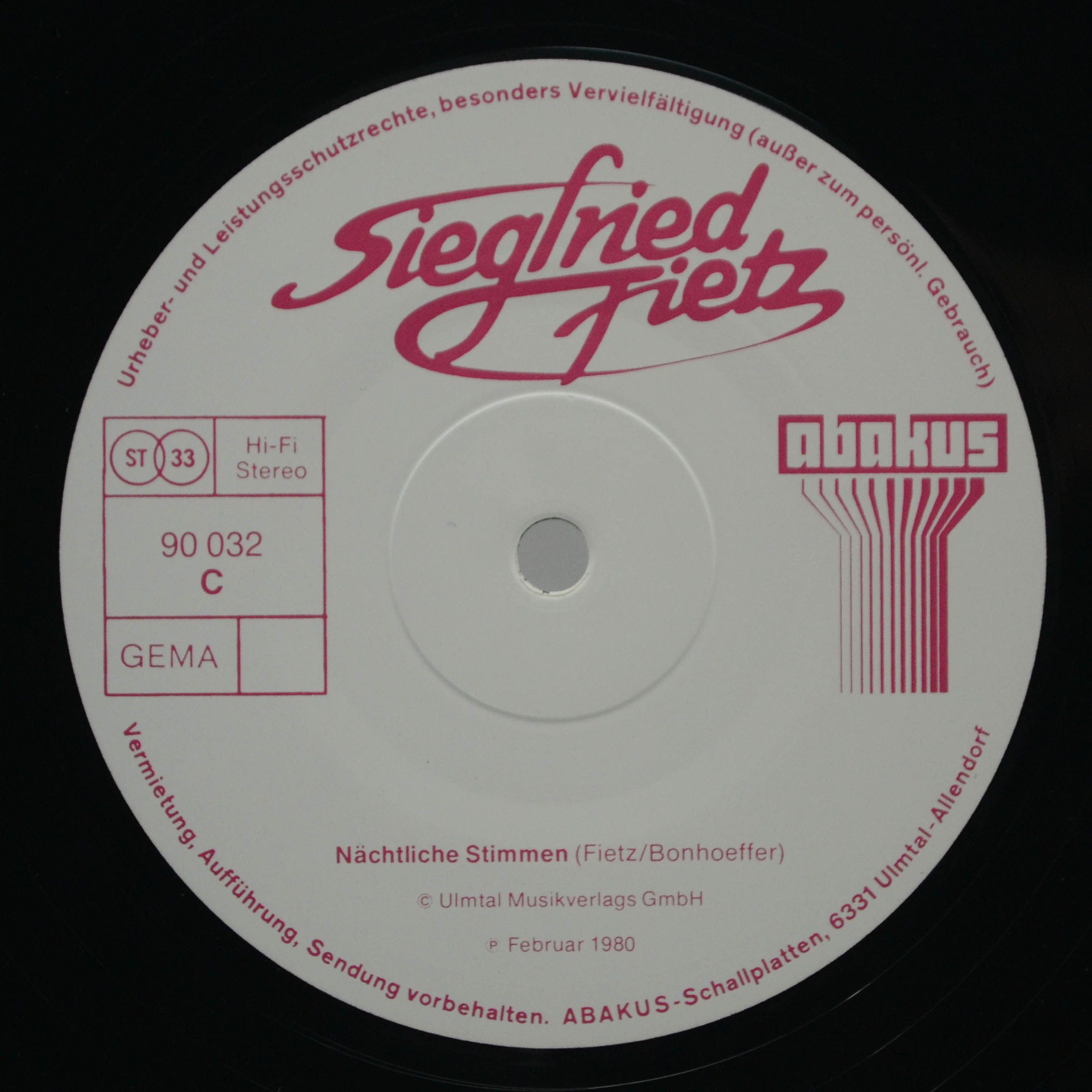 Виниловая пластинка Siegfried Fietz — In Concert (2LP), 1980